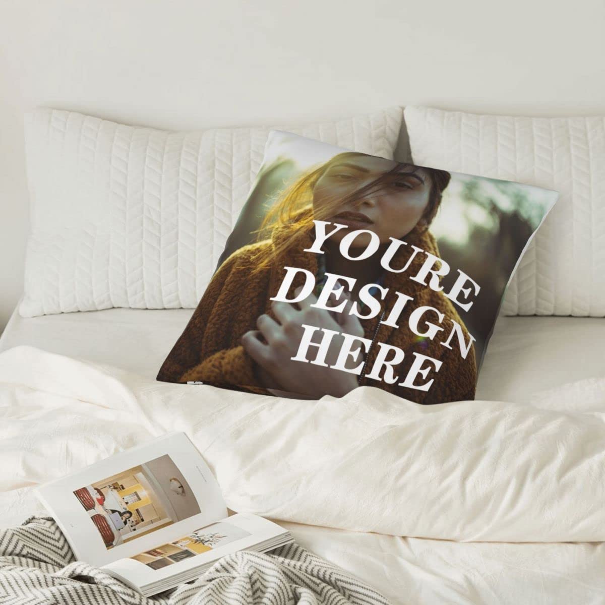 Custom Photo Pillow Cases - Personalized Velvet Soft Cushion Covers 24x24 Inch | Home Decor for Bedroom, Sofa, Car | Unique Wedding, Anniversary & Memorial Gifts for Family & Loved Ones | Perfect for Cozy Nights, Housewarming & Special Occasions
