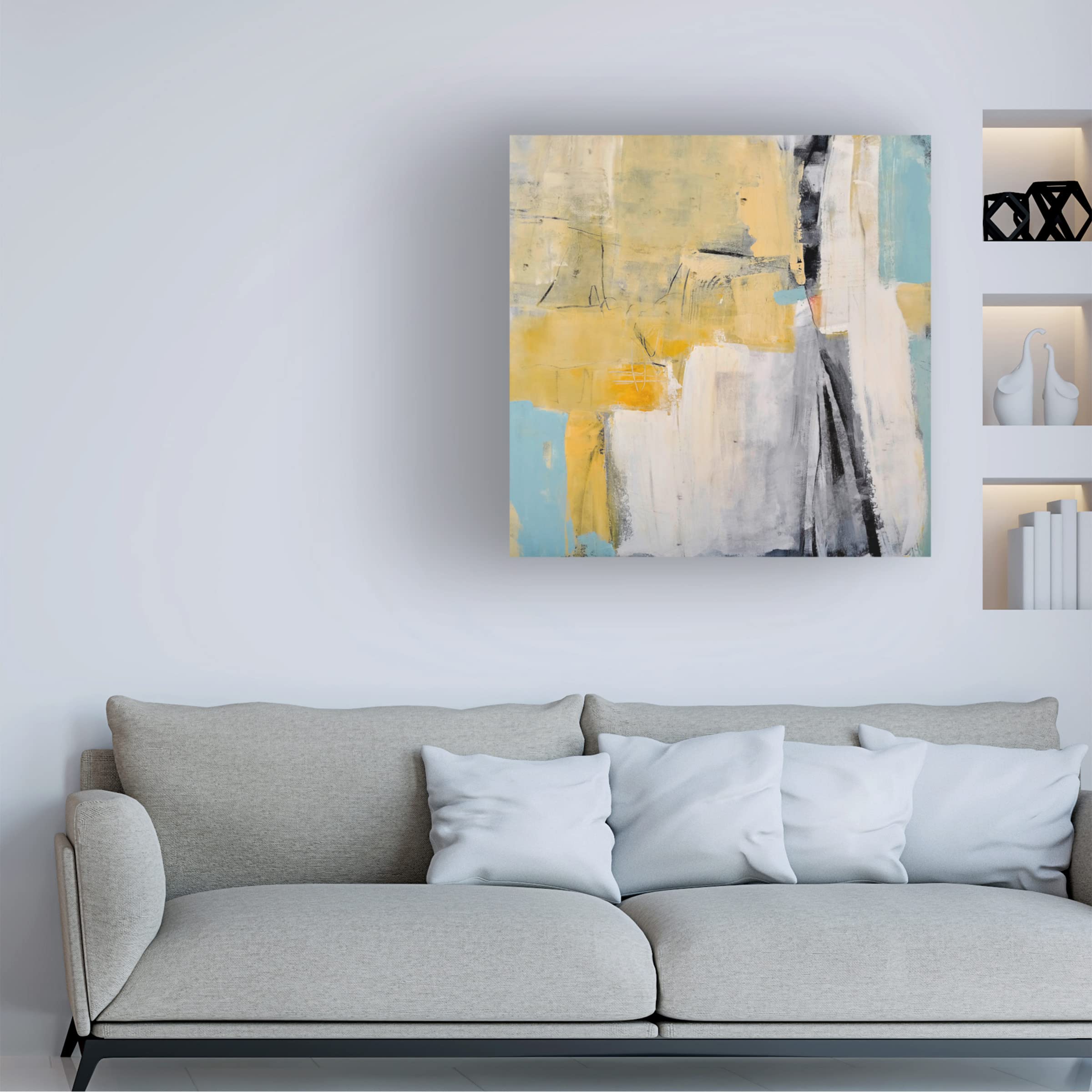 Trademark Fine Art 'Morning Rush II' Canvas Wall Art by Mila Apperlo - Modern Abstract Painting for Living Room, Bedroom & Office Decor