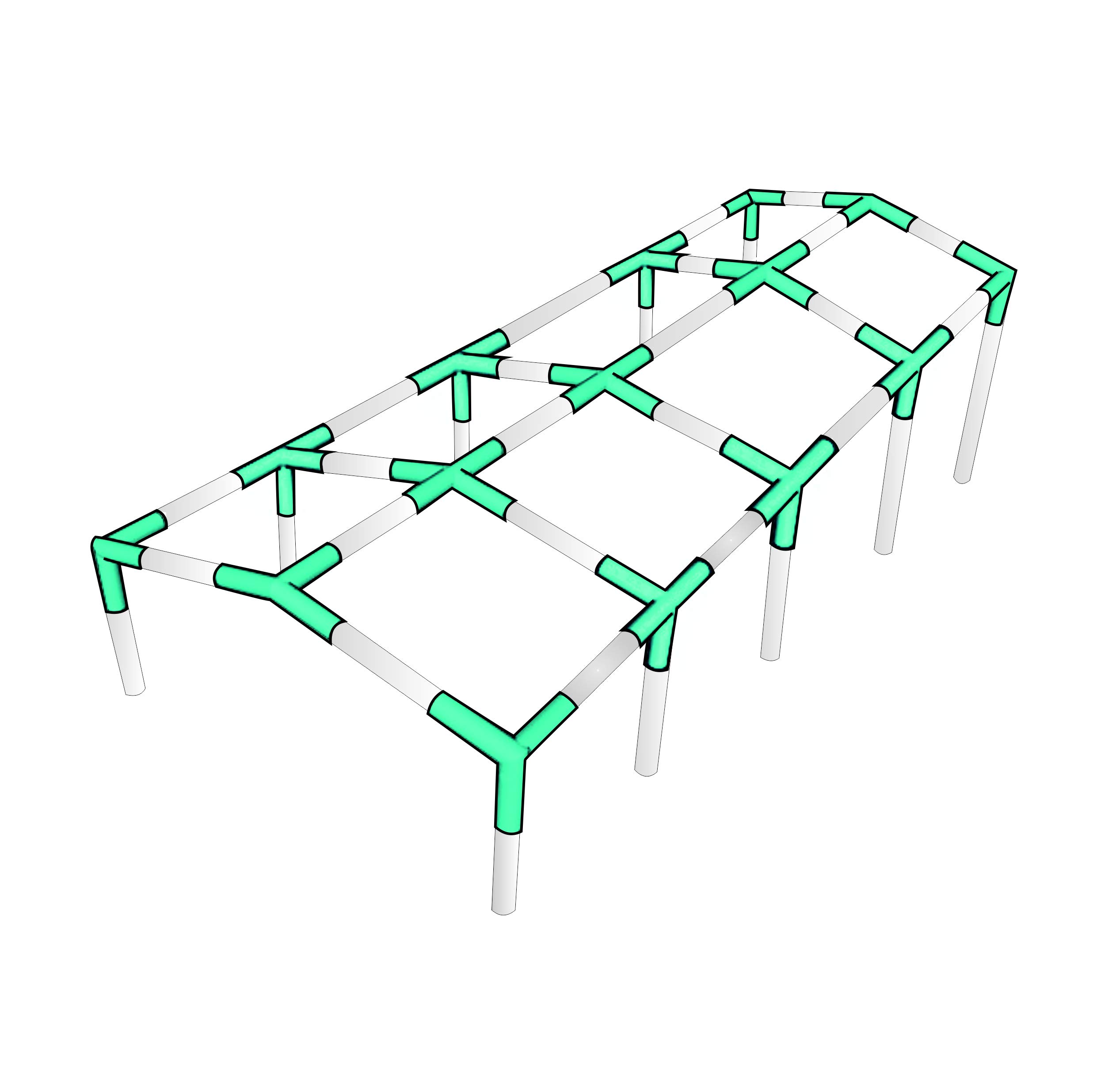 INS Import Canopy Fittings Kit - Low Peak Frame Carport Connectors - Full Set for 6, 8, 10 Legs (Choose Size) - Durable Metal Hardware for Easy Canopy Assembly - Perfect for Outdoor Events, Camping, and Backyard Shelters