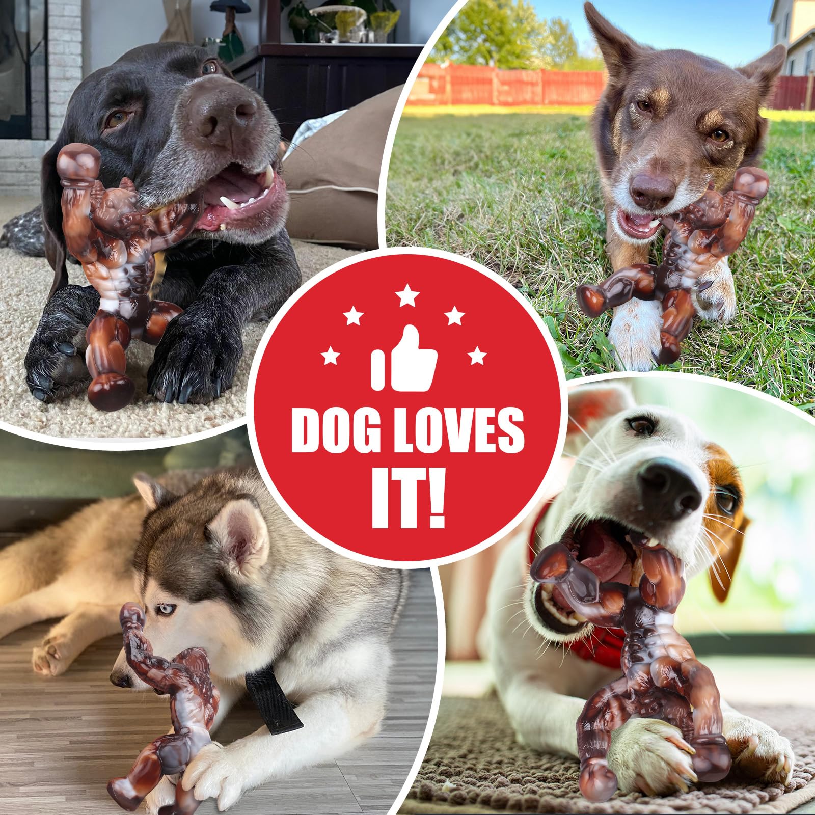 Zinbo Indestructible Dog Chew Toys for Aggressive Chewers - Durable Nylon Bone Toy with Real Bacon Flavor for Medium/Large Breed Dogs (Large Size, Beef Flavor) - Perfect for Training, Teething Relief & Playtime