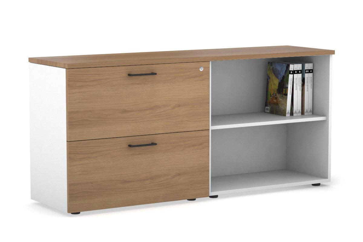 2-Drawer File Cabinet with Open Storage Shelf - Compact Office Organizer for Documents, Supplies & Stationery - Perfect for Home, Office & Workspace Organization