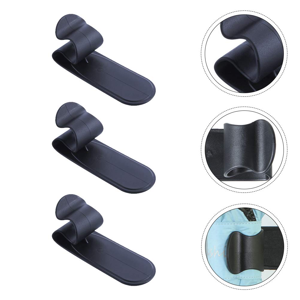 VICASKY 3-Pack Car Umbrella Holder & Purse Hanger - Adhesive Wall Mount Hook for Women's Bags, Wallets & Umbrellas - Durable PP Vehicle Interior Organizer for Car, Office & Home Use