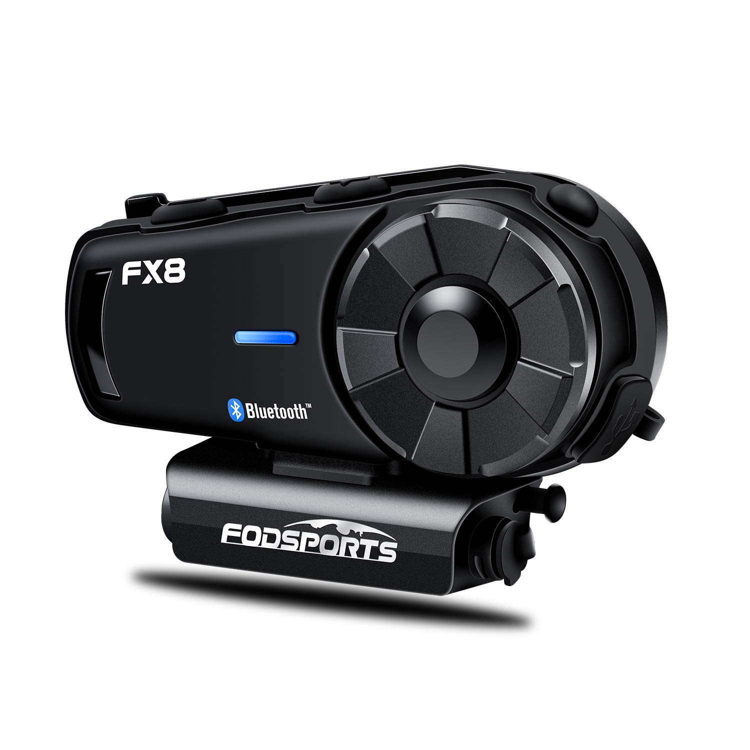 FODSPORTS FX8 Bluetooth Motorcycle Helmet Headset - 8 Rider Intercom, EQ Sound & FM Radio, Music Sharing - Compatible with ATV, Dirt Bike & Off-Road Riding - Perfect for Group Rides & Adventure Touring