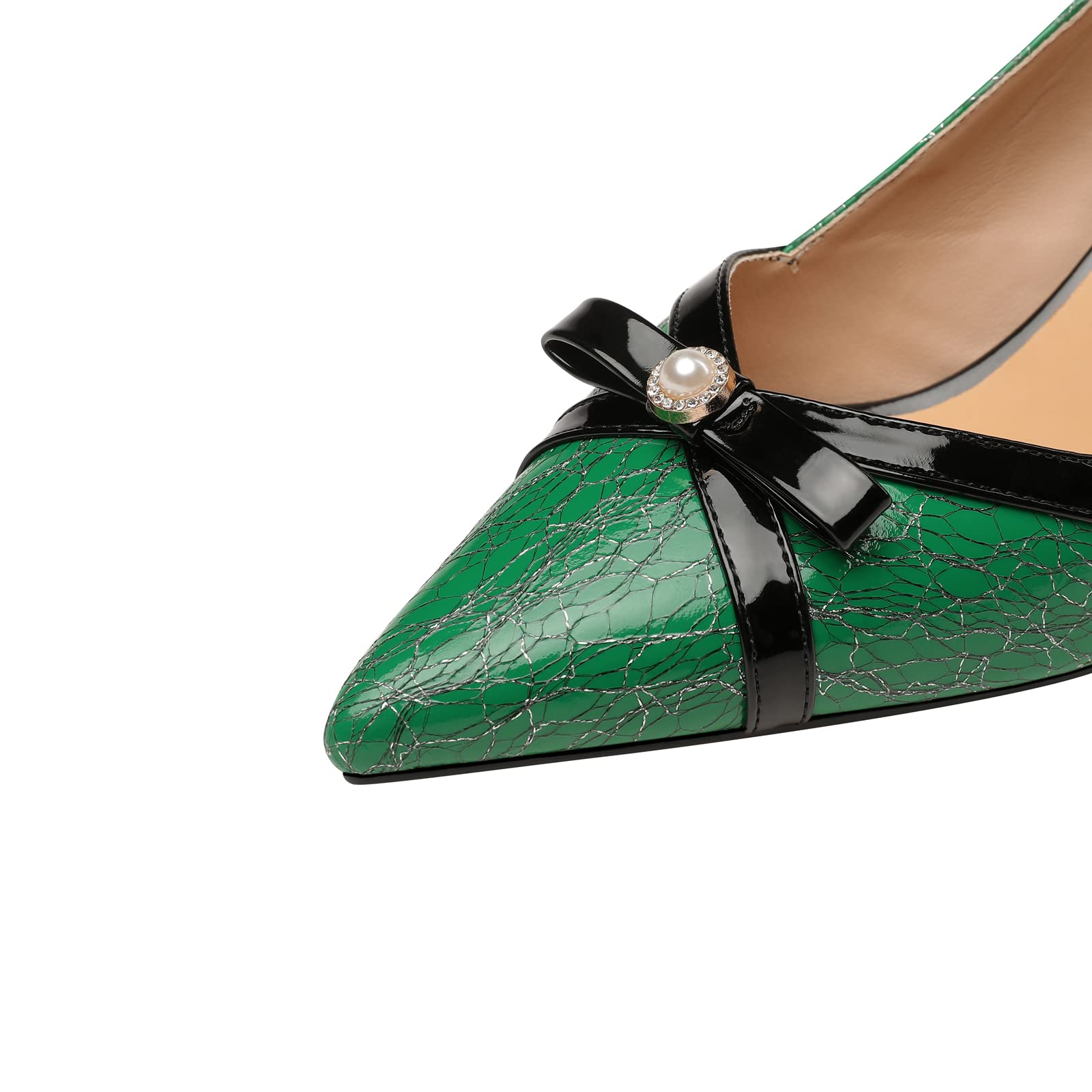 Genuine Leather Women's Slingback Sandal Pumps - Handmade Bowtie Pointed Toe Heels for Weddings, Parties & Office Wear | Comfortable & Stylish Dress Shoes