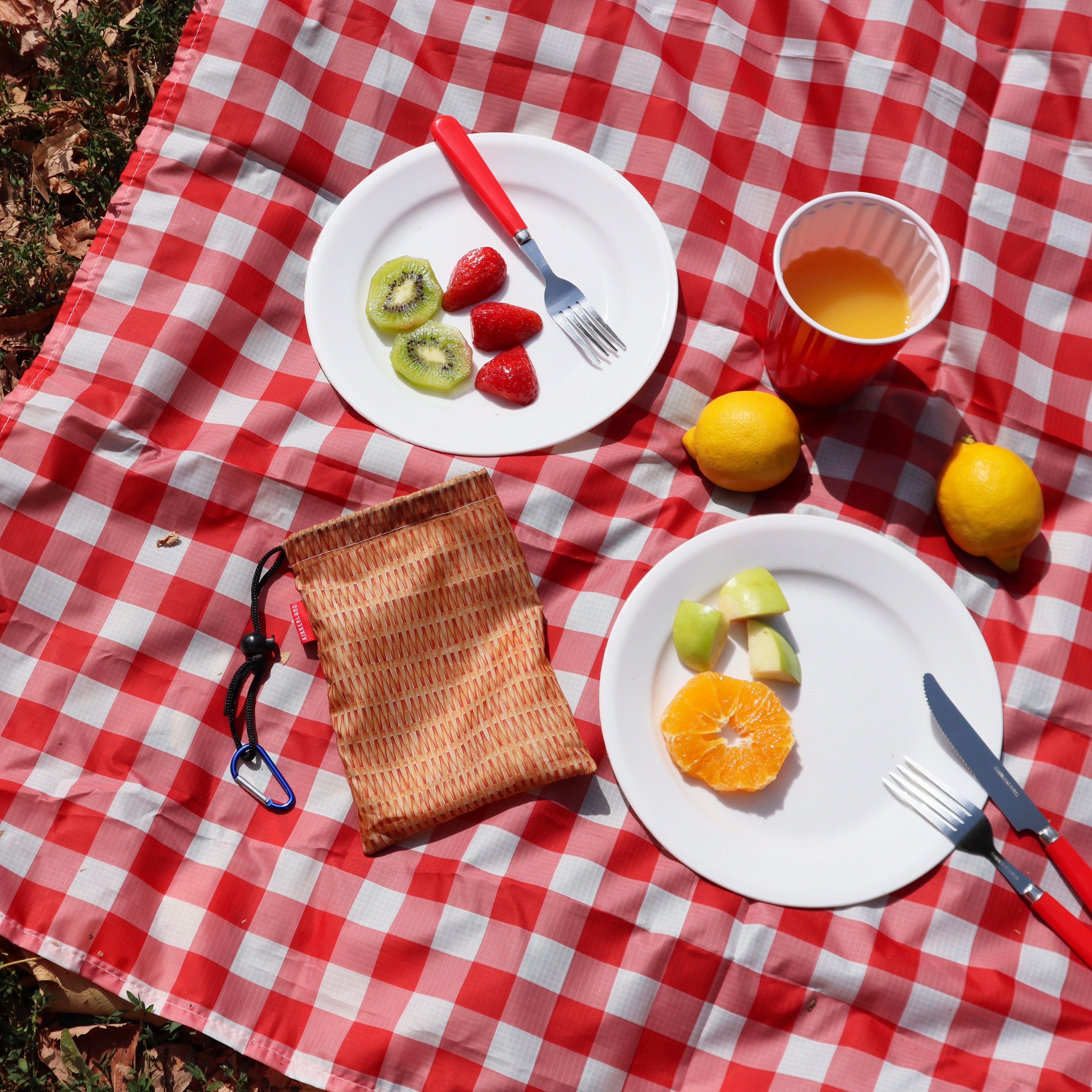 Waterproof Gingham Picnic Blanket - Large Outdoor Checkered Blanket for Beach, Park, Camping & Backyard - Lightweight & Portable for Travel
