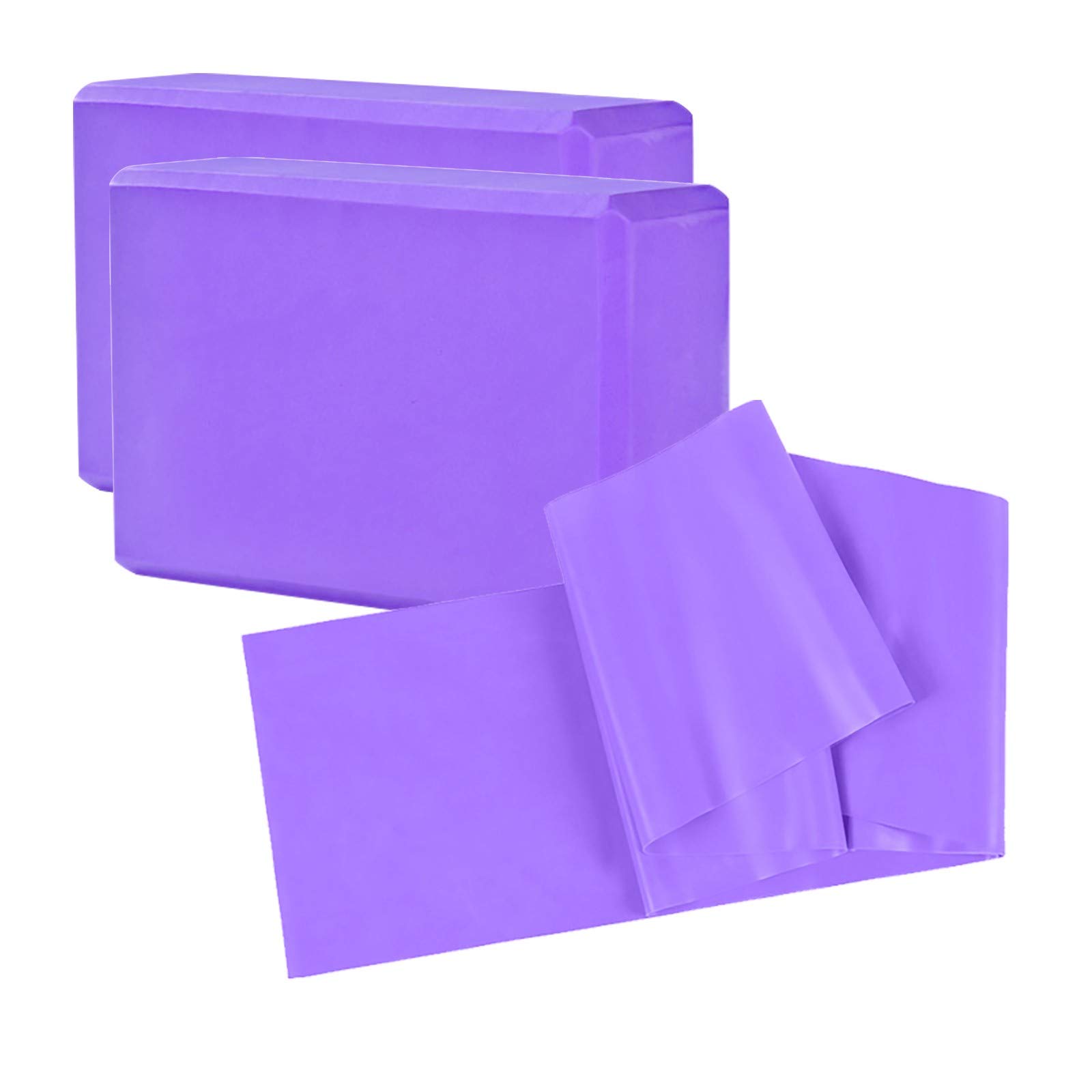 Premium Yoga Blocks and Strap Set of 2 - Non-Slip EVA Foam Yoga Bricks & Adjustable Yoga Belt for Yoga, Pilates, Stretching & Home Workouts - Ideal for Beginners to Advanced Practitioners