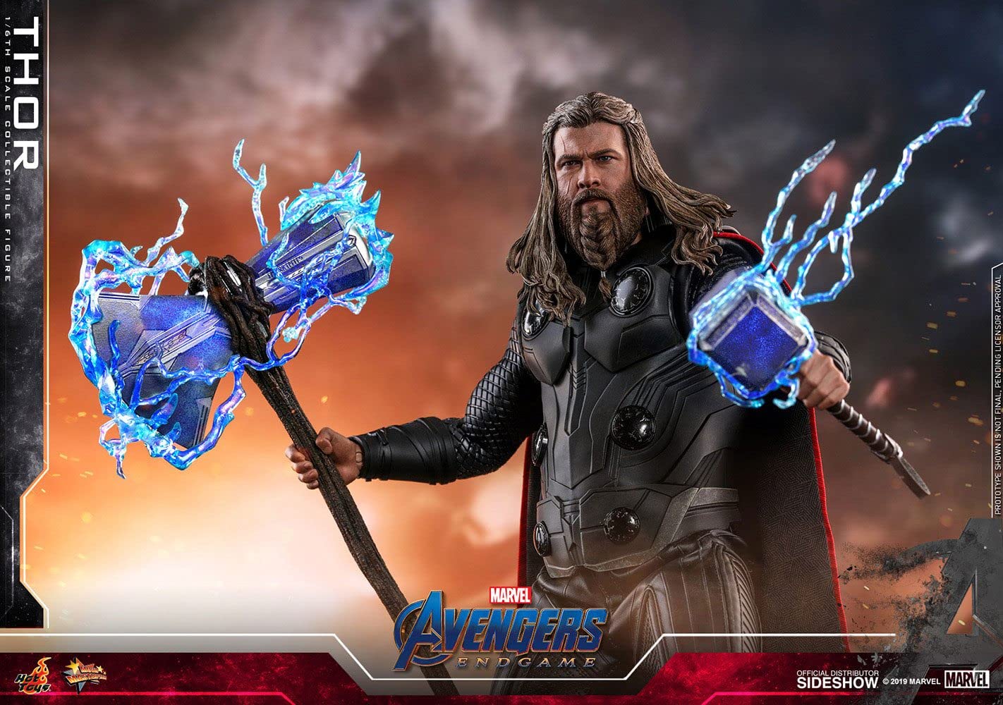 Hot Toys Avengers Endgame Thor 12 Inch Action Figure 1/6 Scale Collectible (904926) - Perfect for Marvel Fans & Collectors Display