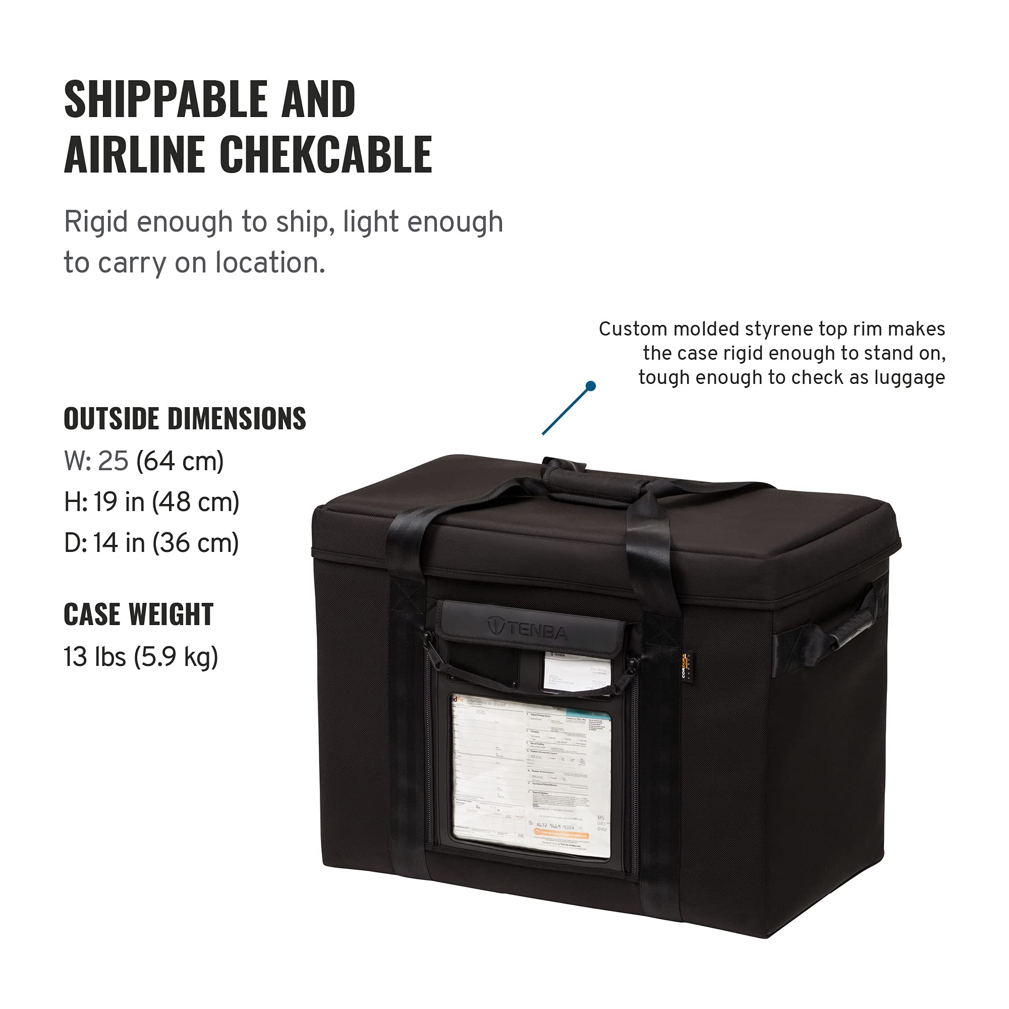 Tenba Air Case with Wheels for Eizo 27-inch Display (Model 634-726) - Durable Travel Protection for Professional Monitors