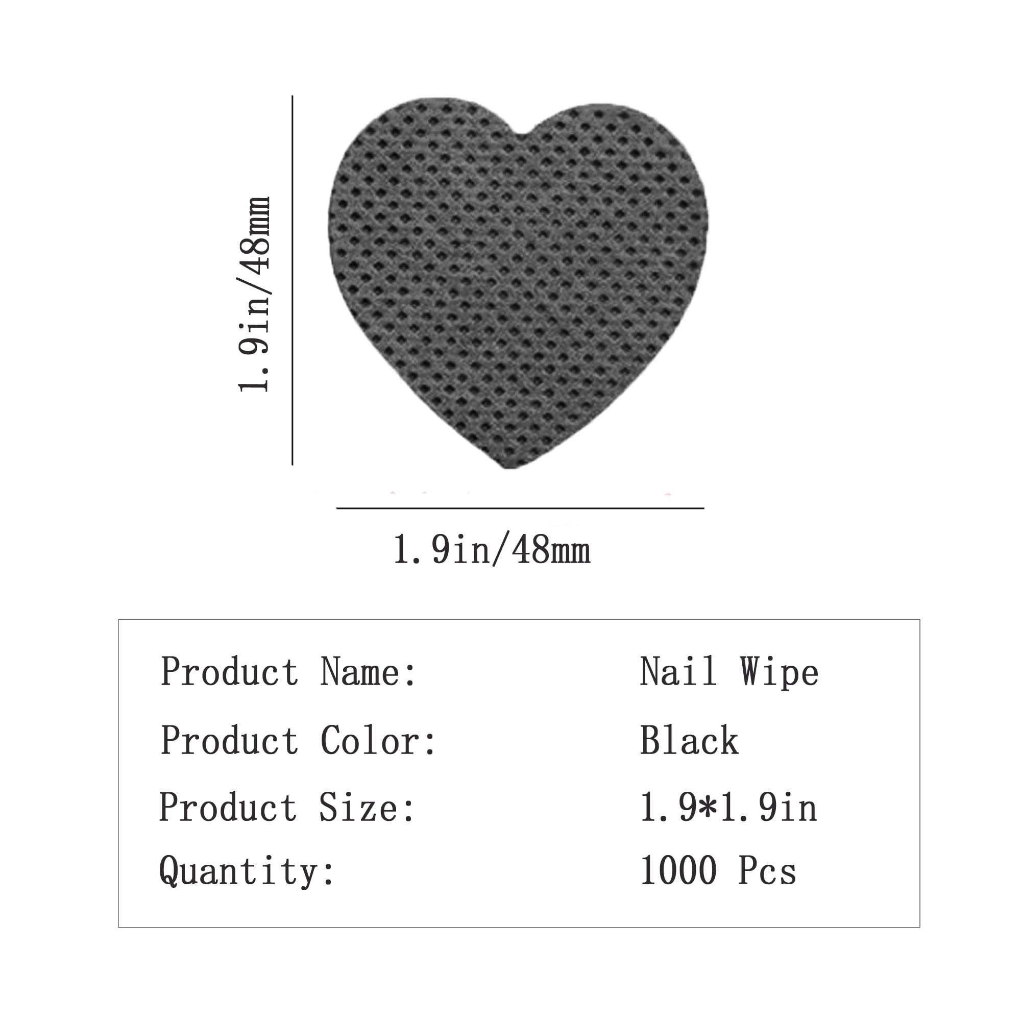 1000 PCS Black Lint-Free Nail Wipes - Premium Nail Polish & Lash Glue Remover Wipes for Eyelash Extensions, Gel Manicures & Beauty Salon Supplies | Perfect for Professional Nail Techs, Lash Artists & At-Home Use