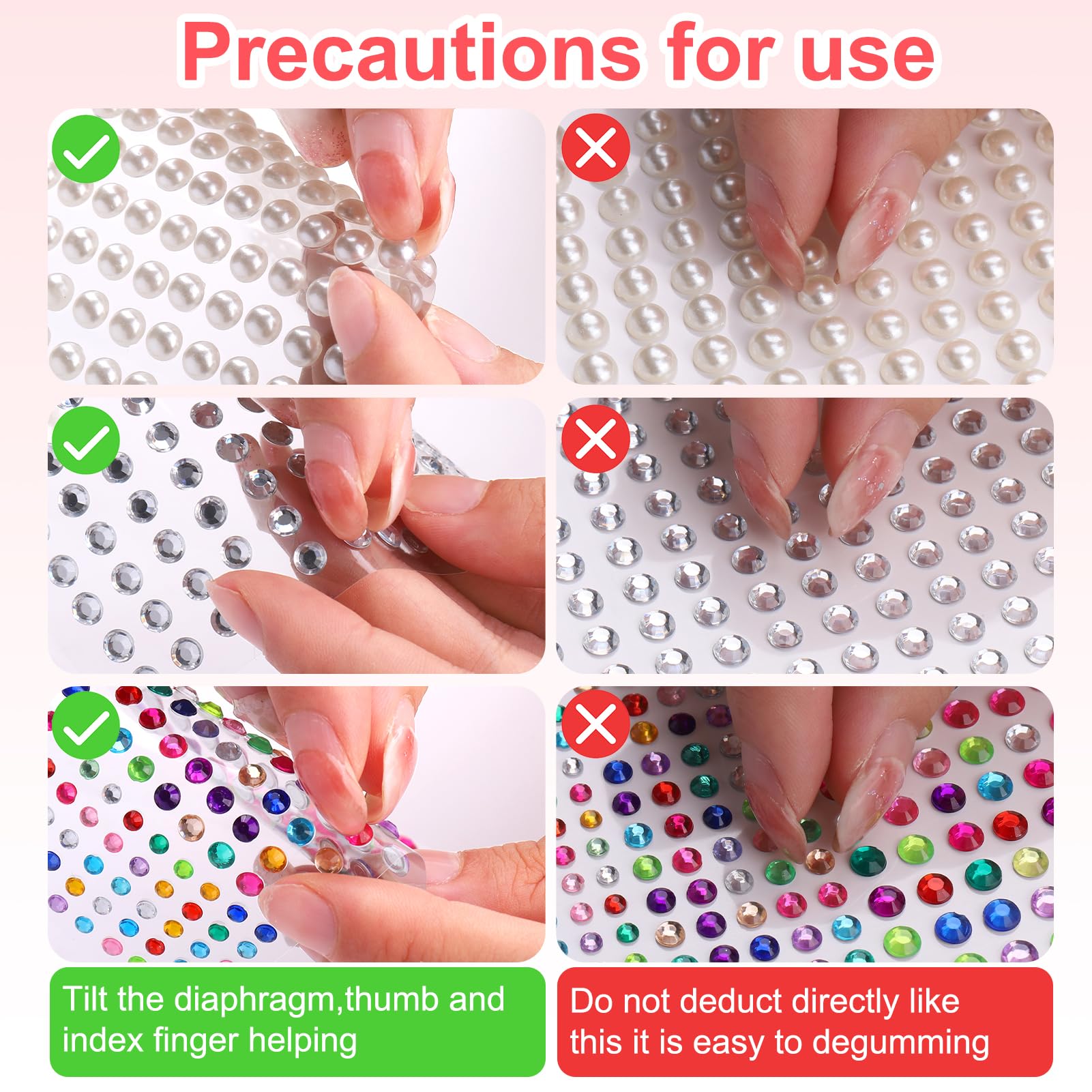 2609 Pieces Self-Adhesive Hair Gems Kit - Rhinestone Letters, Diamonds & Pearls with Tweezers for Hair, Nails, Face & Clothing (6 Shapes, 3-8mm) - Perfect for DIY Crafts, Party Makeup & Fashion Accessories