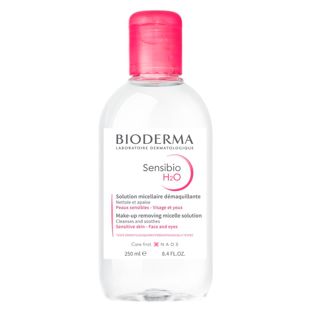 Sensibio H2O Micellar Water 8.4 fl oz (250ml) - Gentle Makeup Remover & Cleanser for Sensitive Skin - Perfect for Daily Face Cleansing & Makeup Removal