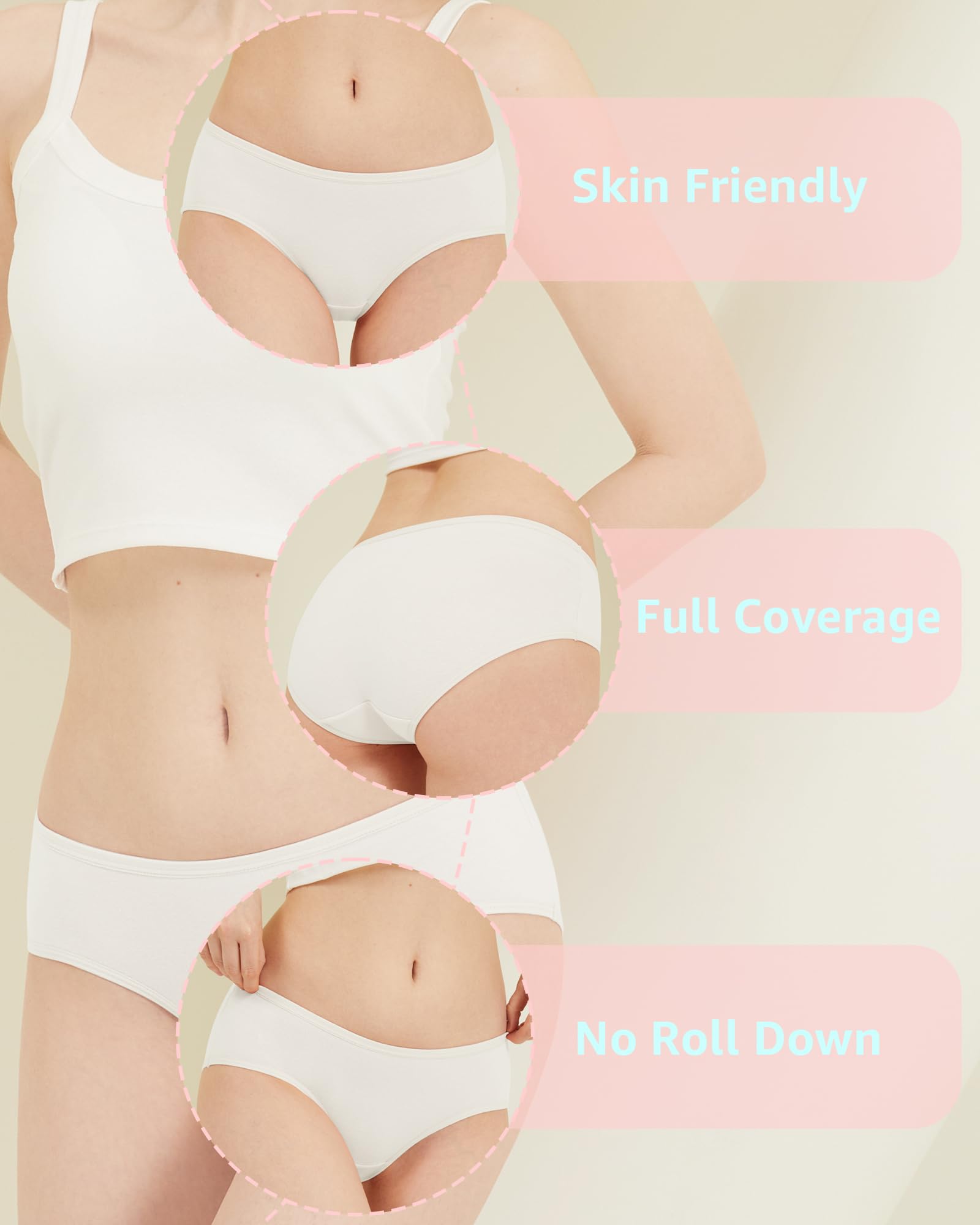 Comfortable Cotton Underwear for Teen Girls - 6 Pack Soft Breathable Brief Panties for School, Sports & Everyday Wear