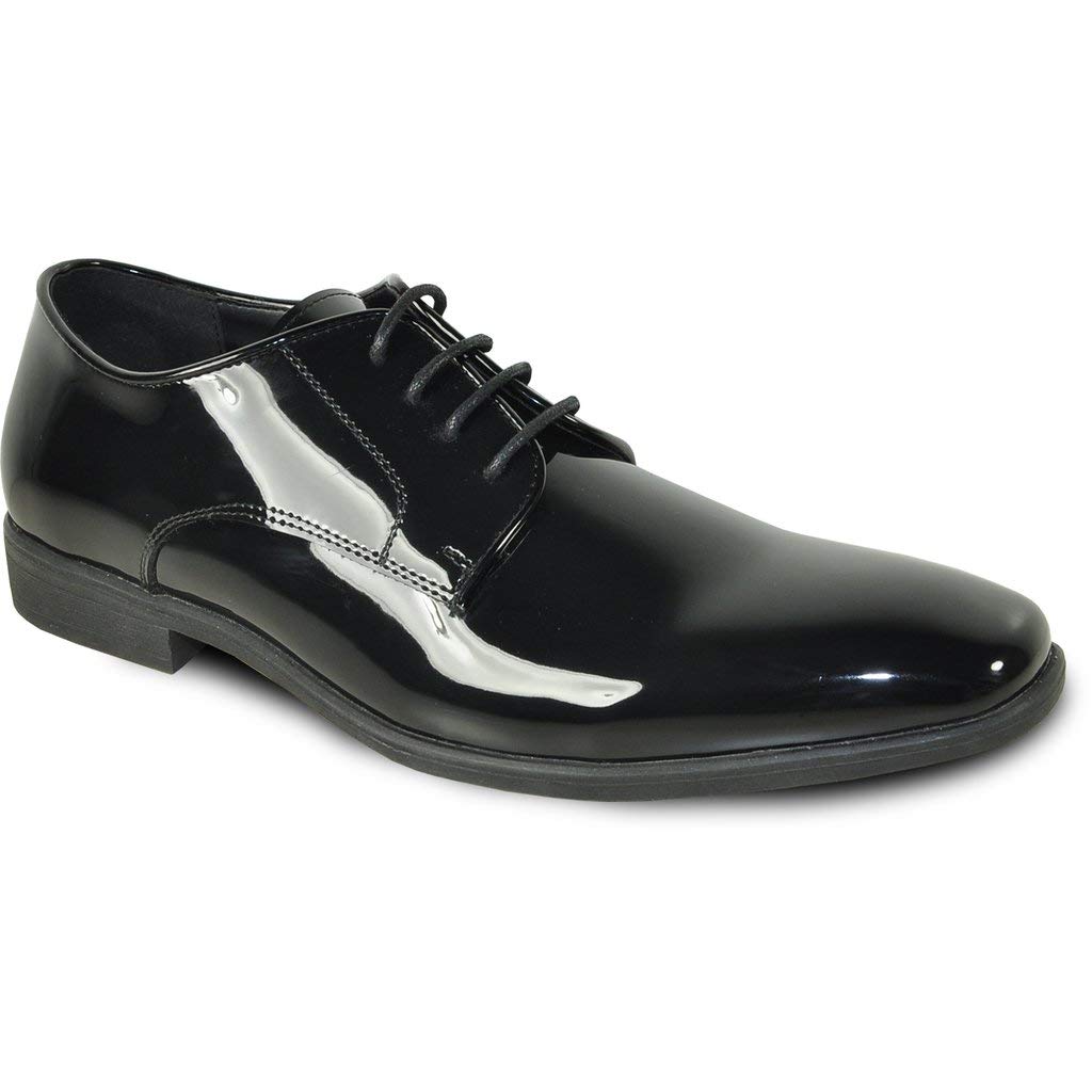 Vangelo Men's Dress Shoes - Oxford Formal Tuxedo Shoes for Prom, Wedding & Business - Black Patent Leather - Comfortable & Stylish for Special Occasions