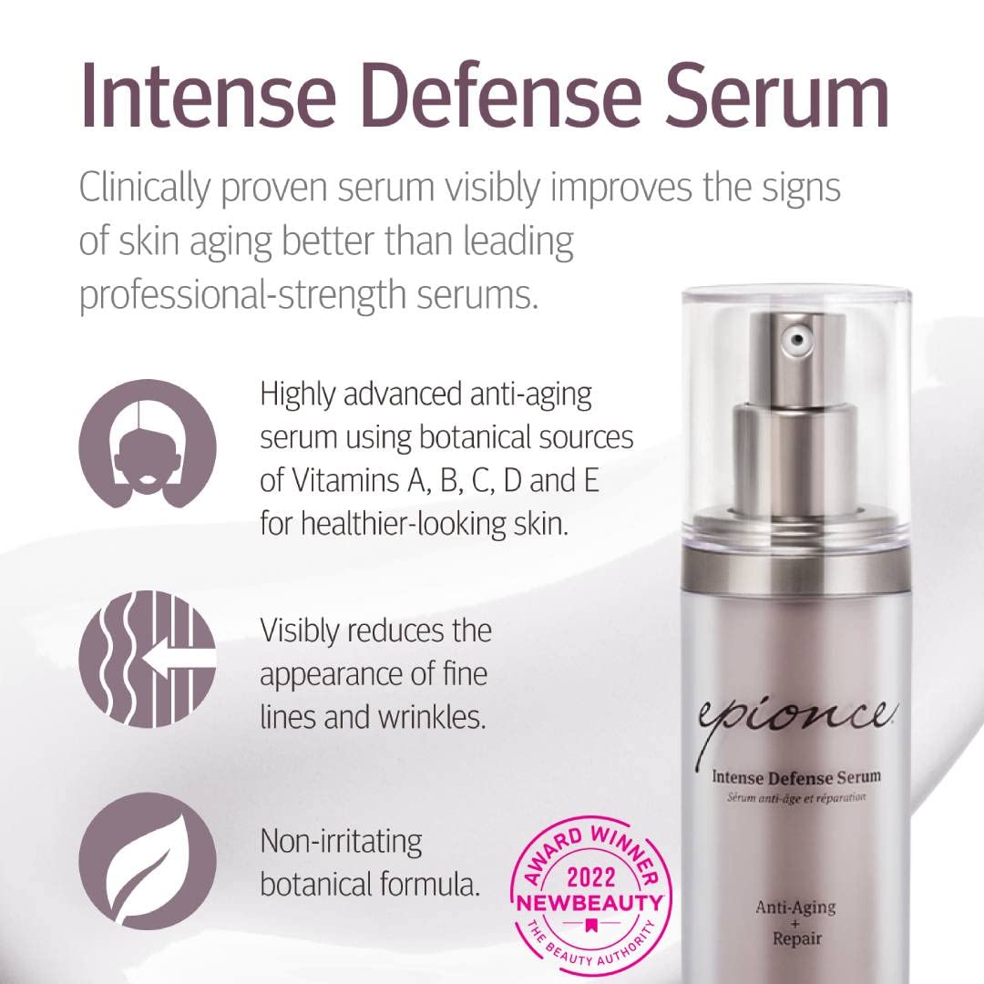 Epionce Intense Defense Serum - Anti-Aging Facial Serum with Vitamin C, E, D, A, B & Niacinamide | Dermatologist-Recommended Skincare for Wrinkles, Fine Lines & Dark Spots | Day & Night Use for Radiant Skin