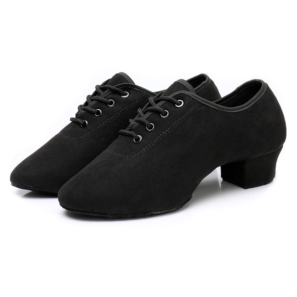TINRYMX Boys & Men Lace-Up Dance Shoes - Low Heel Ballroom, Latin, Tango, Salsa Performance & Training Shoes for Kids & Adults - Perfect for Dance Practice & Performances