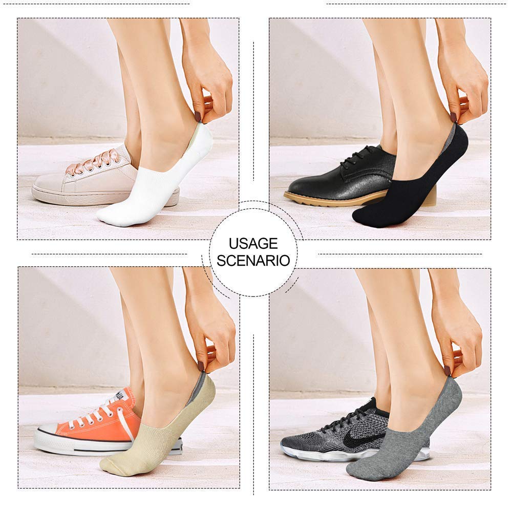 Wernies No Show Socks for Women - 16 Pairs Low Cut Invisible Socks with Non-Slip Grip & Seamless Toe - Perfect for Sneakers, Loafers and Boat Shoes
