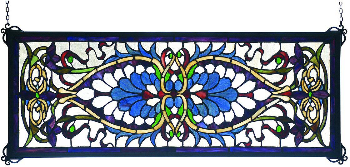 11H x 29W Antoinette Transom Window - Elegant Decorative Glass Window for Victorian Homes, Entryways & Interior Design