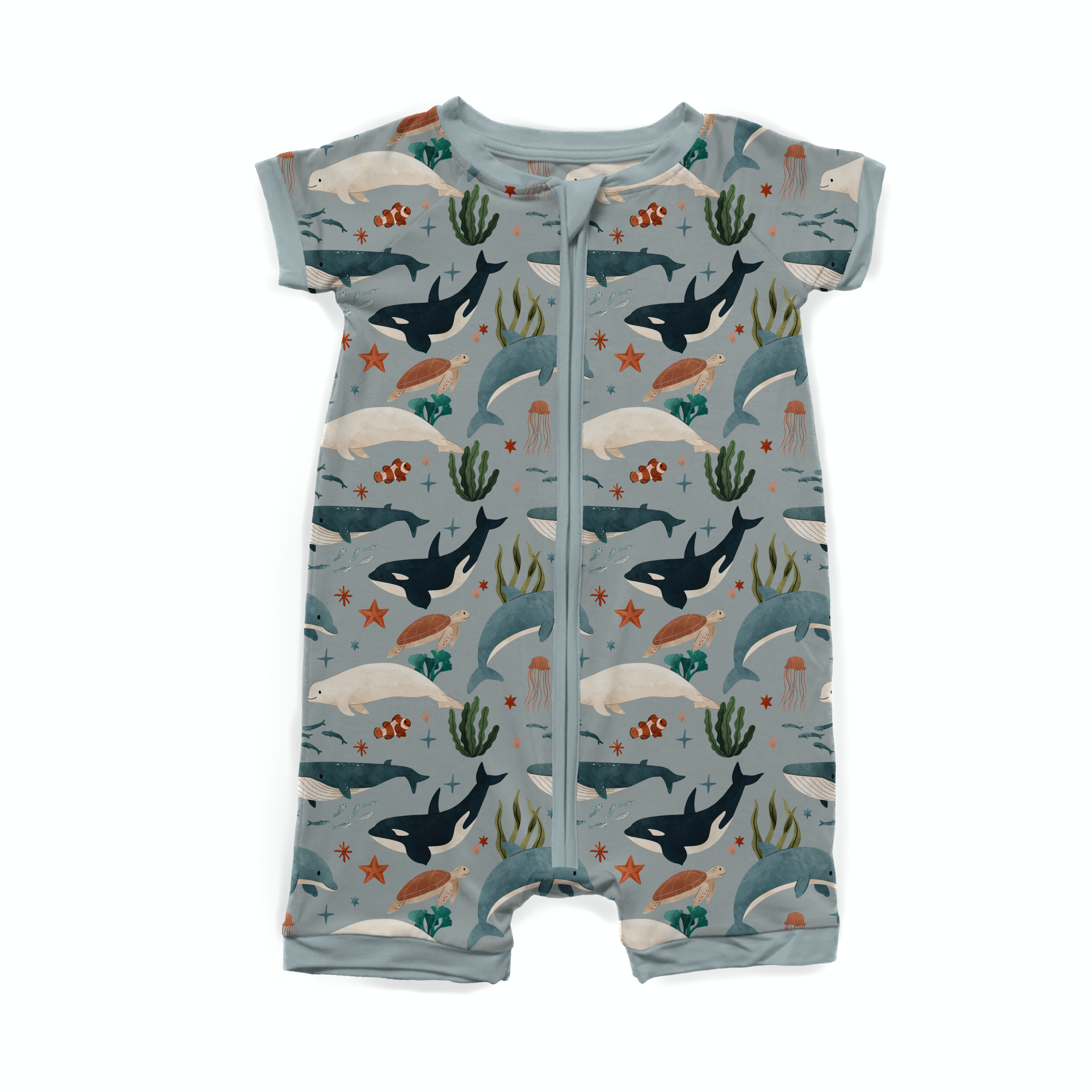 Fintastic Friends Shortie Romper - Cute Baby One-Piece Outfit for Boys & Girls | Perfect for Playdates, Beach Trips & Summer Adventures