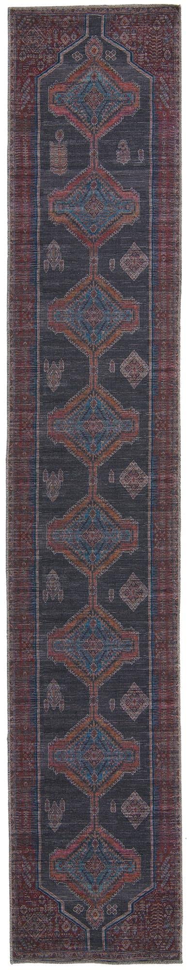 Washable 14 Ft Runner Gray Flatweave Rug - Sisu Collection by Rugs.com | Non-Slip Hallway & Entryway Rug for High Traffic Areas | Easy Clean Living Room & Bedroom Carpet