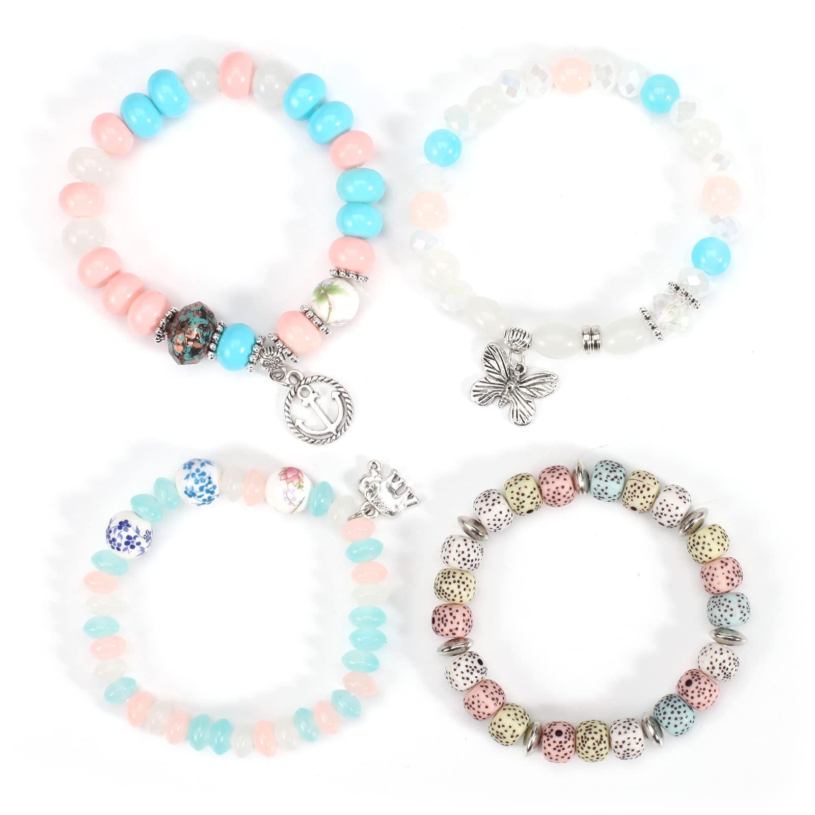 Stylish Bohemian Stretch Bracelets for Women - Multilayer Colorful Beaded Charm Bracelet Set | Perfect for Festival, Beach & Everyday Wear