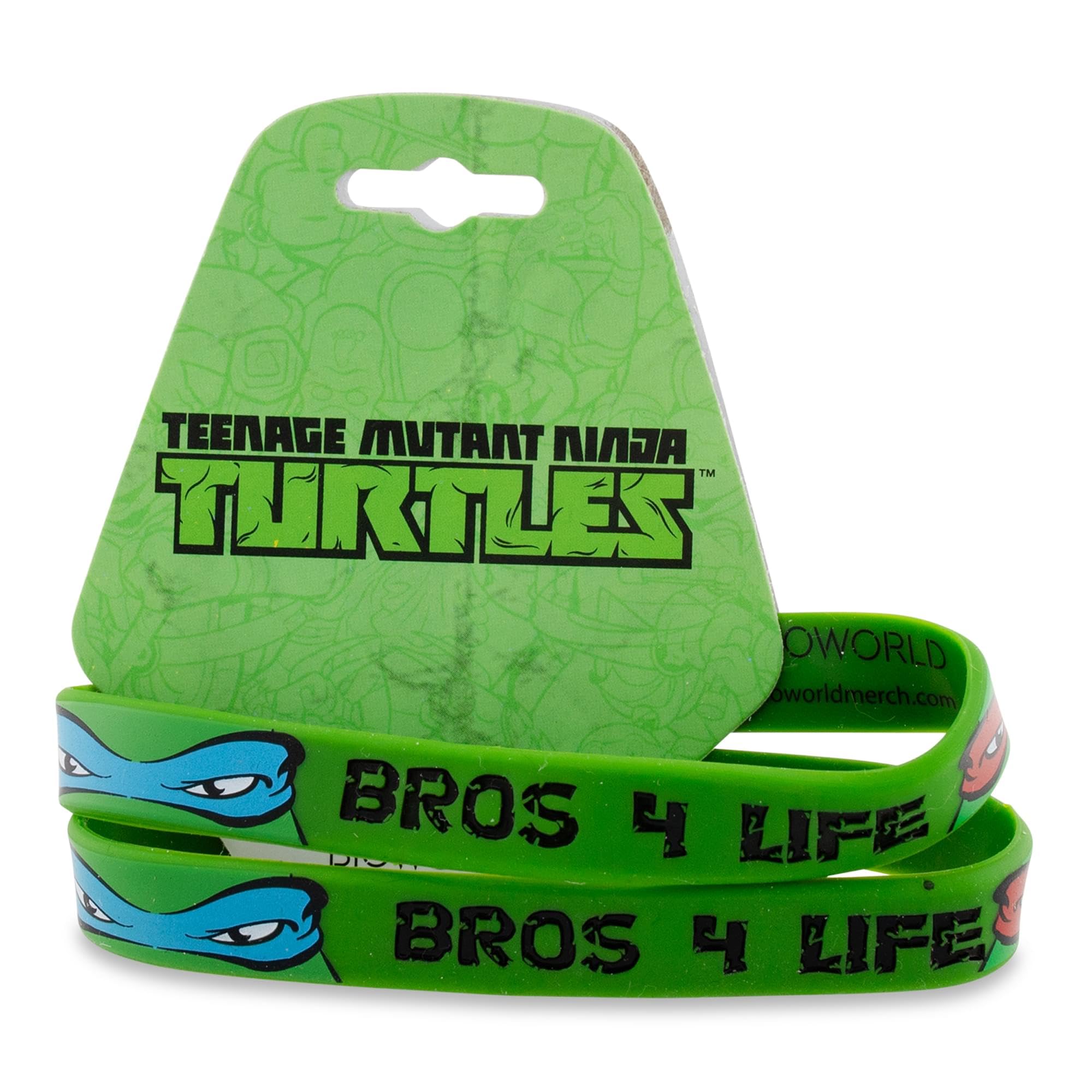 Teenage Mutant Ninja Turtles Bros 4 Life Green Rubber Bracelet 2-Pack - TMNT Friendship Bracelets for Fans, Cosplay & Comic Con Accessories