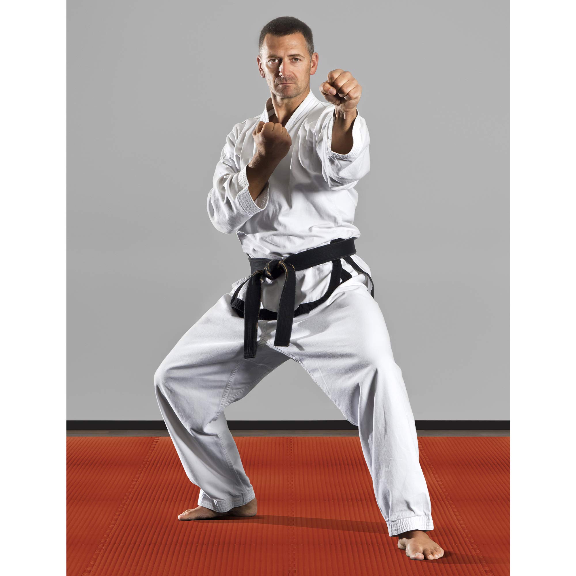 3/4 Inch Thick EVA Foam Martial Arts Exercise Mats - Interlocking Tatami Pattern Floor Tiles for Home Gym, MMA Training, Yoga & Anti-Fatigue - 24