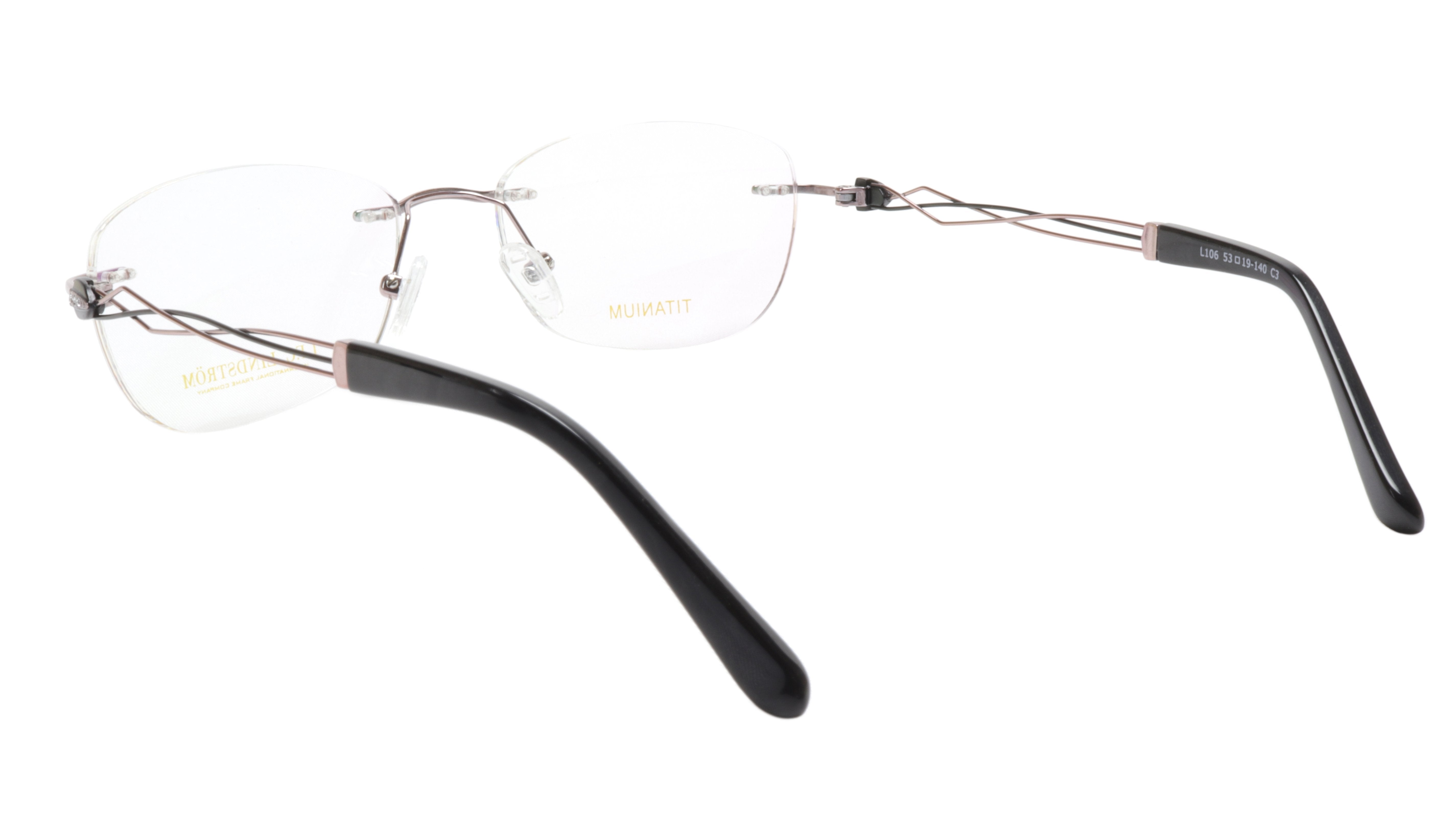 Premium LINDSTROM L 106 C3 Titanium Eyeglass Frame - Bronze & Black - Made in Italy - Size 53-19-140 - Lightweight & Durable for Work, Reading & Fashion