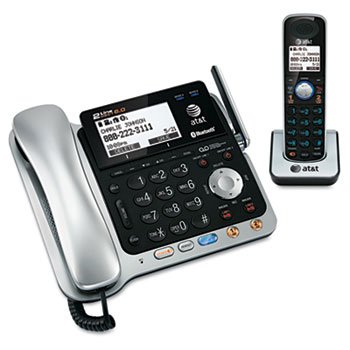 AT&T TL86109 Two-Line Cordless Phone System with DECT 6.0 Technology, Bluetooth Headset & Hearing Aid Compatible - Ideal for Home Office, Small Business & Elderly Users