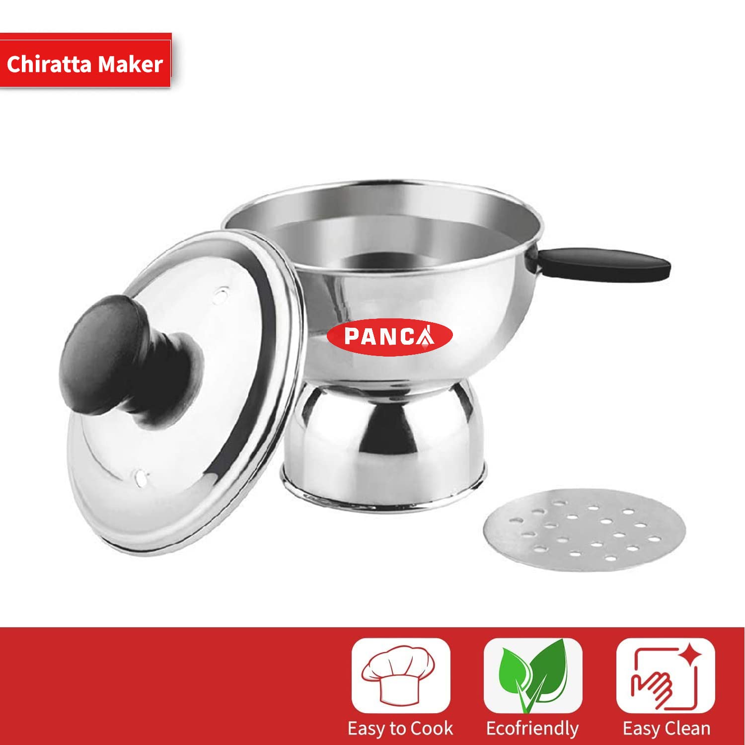 Premium Stainless Steel Puttu Maker with Handle - 0.50L Indian Puttu Steamer Cooker for Pressure Cooker | Traditional Kerala Breakfast Maker | Healthy Rice Cake & Coconut Steam Cooking | Perfect for Home Kitchens & South Indian Cuisine Lovers