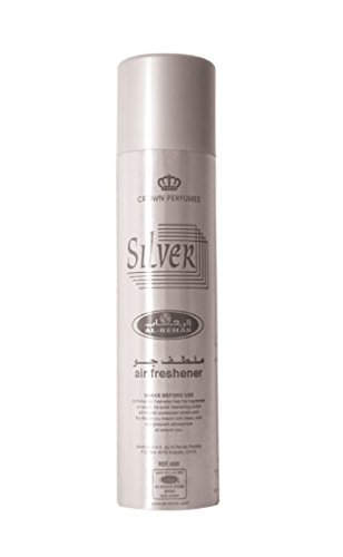 Al-Rehab Silver Air Freshener (300ml) - 6 Pack Long-Lasting Fragrance for Home, Car & Office | Fresh Scent for Everyday Use