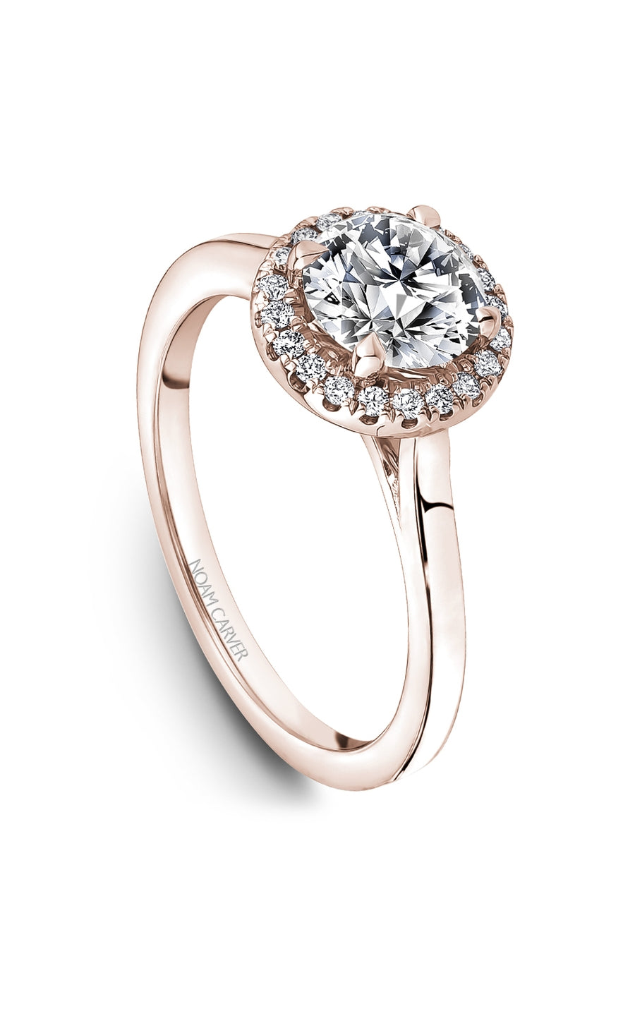 Noam Carver B508 02RA Bridal Engagement Ring - 14K White Gold Diamond Wedding Band for Women, Perfect for Proposals & Anniversaries