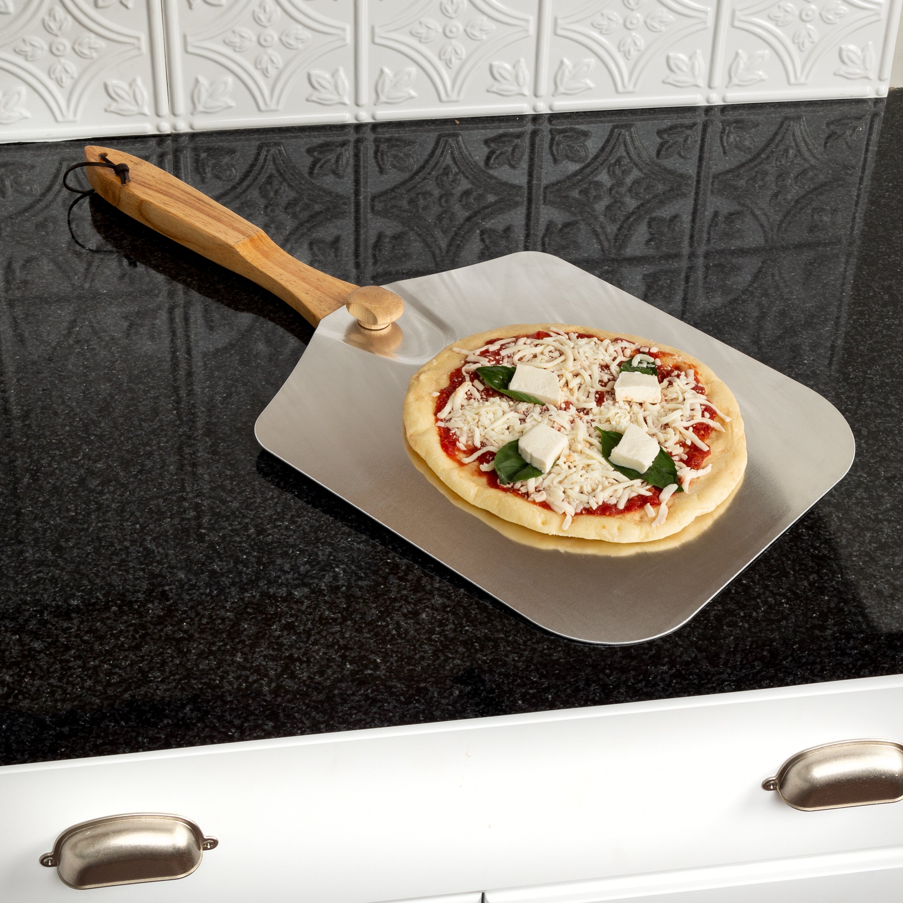 12x14 Inch Pizza Peel with Folding Handle - Premium Wooden Pizza Paddle for Baking, Serving & Outdoor Cooking - Perfect for Home Kitchens & Pizza Parties