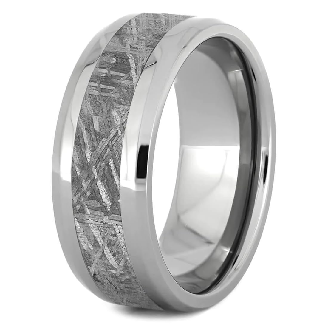 Gibeon Meteorite 8mm Titanium Comfort-Fit Wedding Band for Men & Women - Durable Unisex Titanium Ring for Everyday Wear, Anniversary & Special Occasions