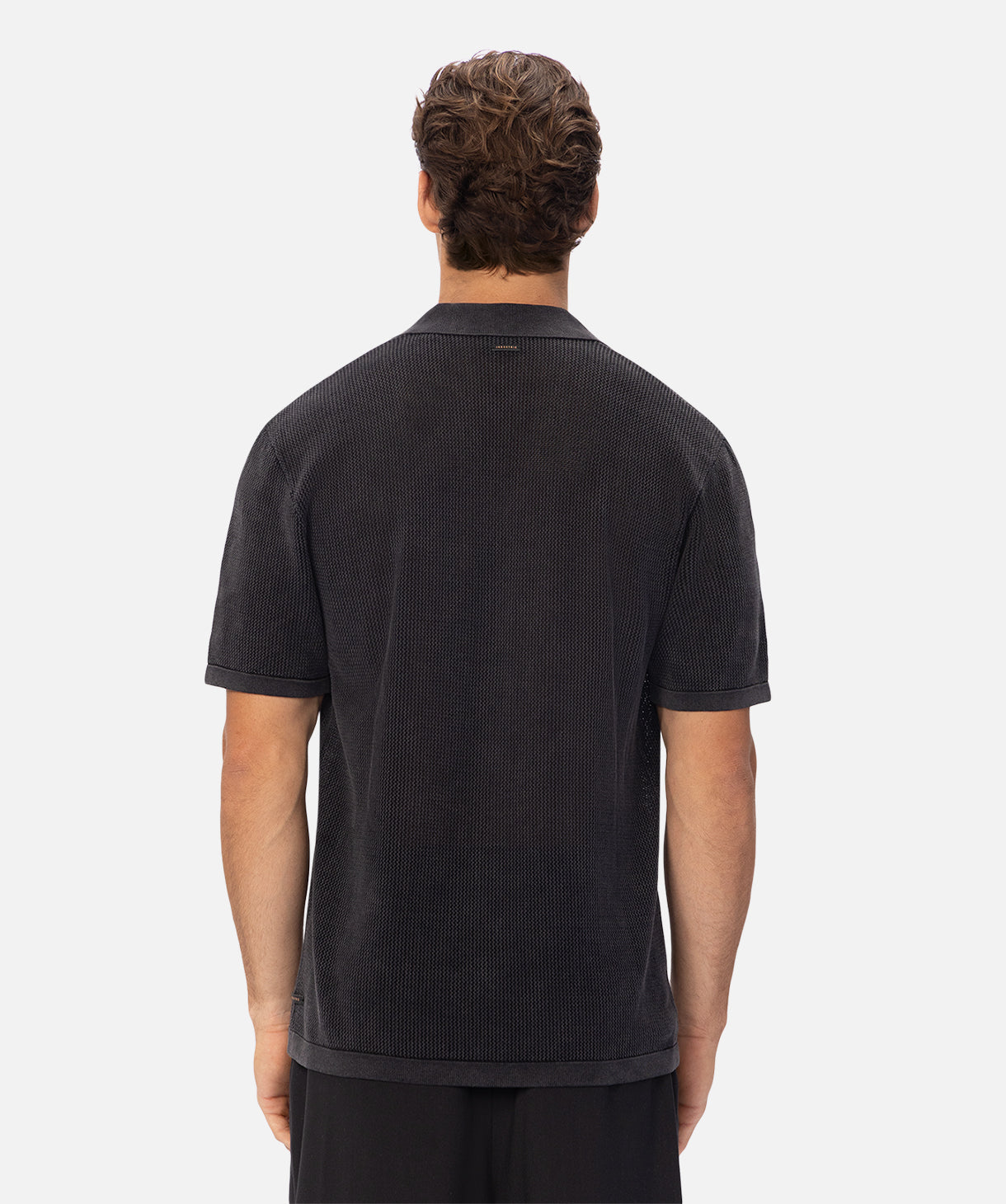 Nanterre Short Sleeve Shirt for Men - Washed Black Cotton Casual Shirt - Perfect for Summer Outfits, Beach Wear & Casual Office Style