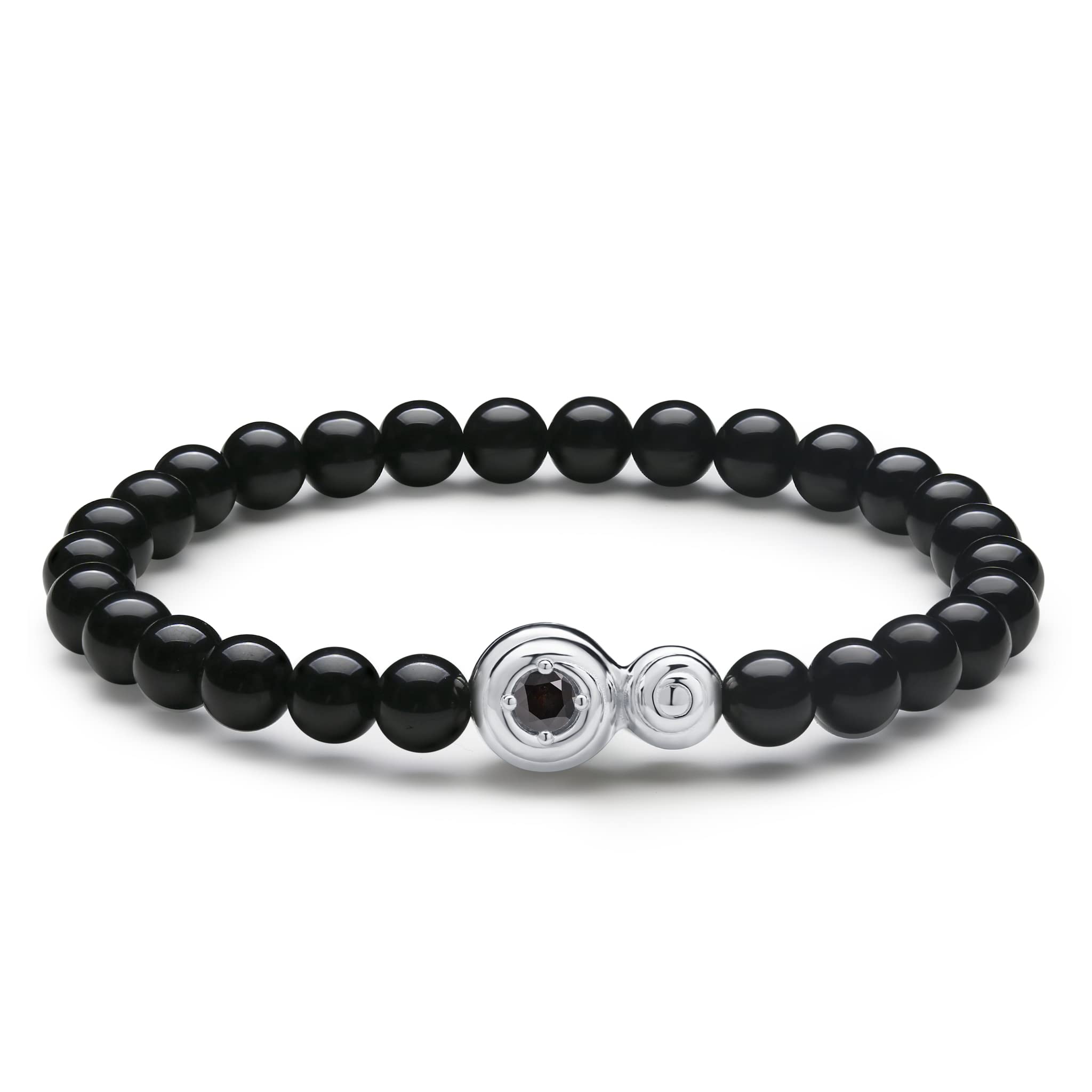 Black Tourmaline Bead Bracelet - Natural Chakra Healing Crystal Bracelet with Charm - Buddhist Energy Balance Stone - Birthstone Jewelry for Women - Perfect for Meditation, Yoga & Spiritual Protection