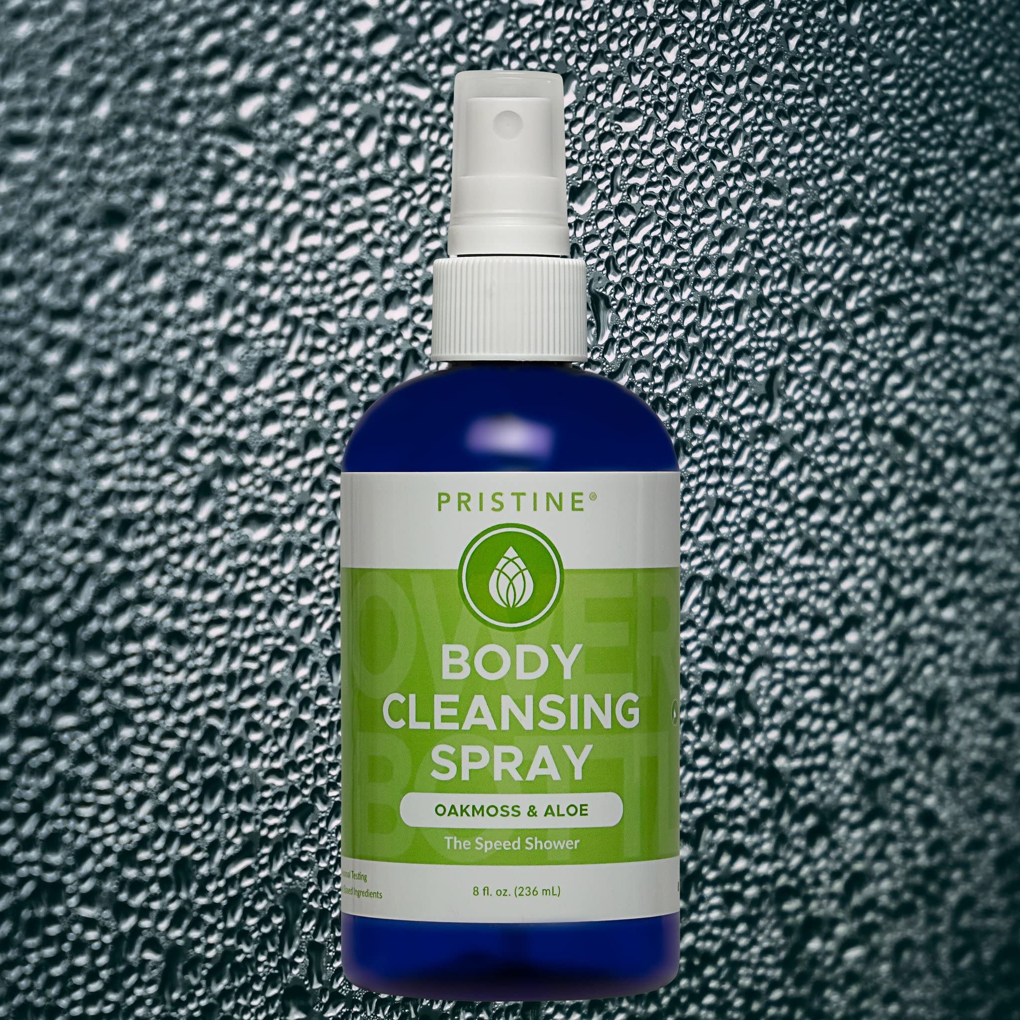 PRISTINE Waterless Body Cleansing Spray for Women & Men - No Rinse Shower Alternative with Oakmoss & Aloe - Portable Hygiene Solution for Travel, Camping, Gym & Post-Workout Refresh