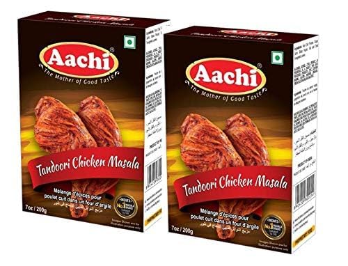 Authentic AACHI Tandoori Chicken Masala Spice Blend - 2 Pack (200g Each) | Premium Indian Seasoning for Grilling, Marinating & BBQ | Perfect for Tandoori Chicken, Kebabs & Curry Dishes