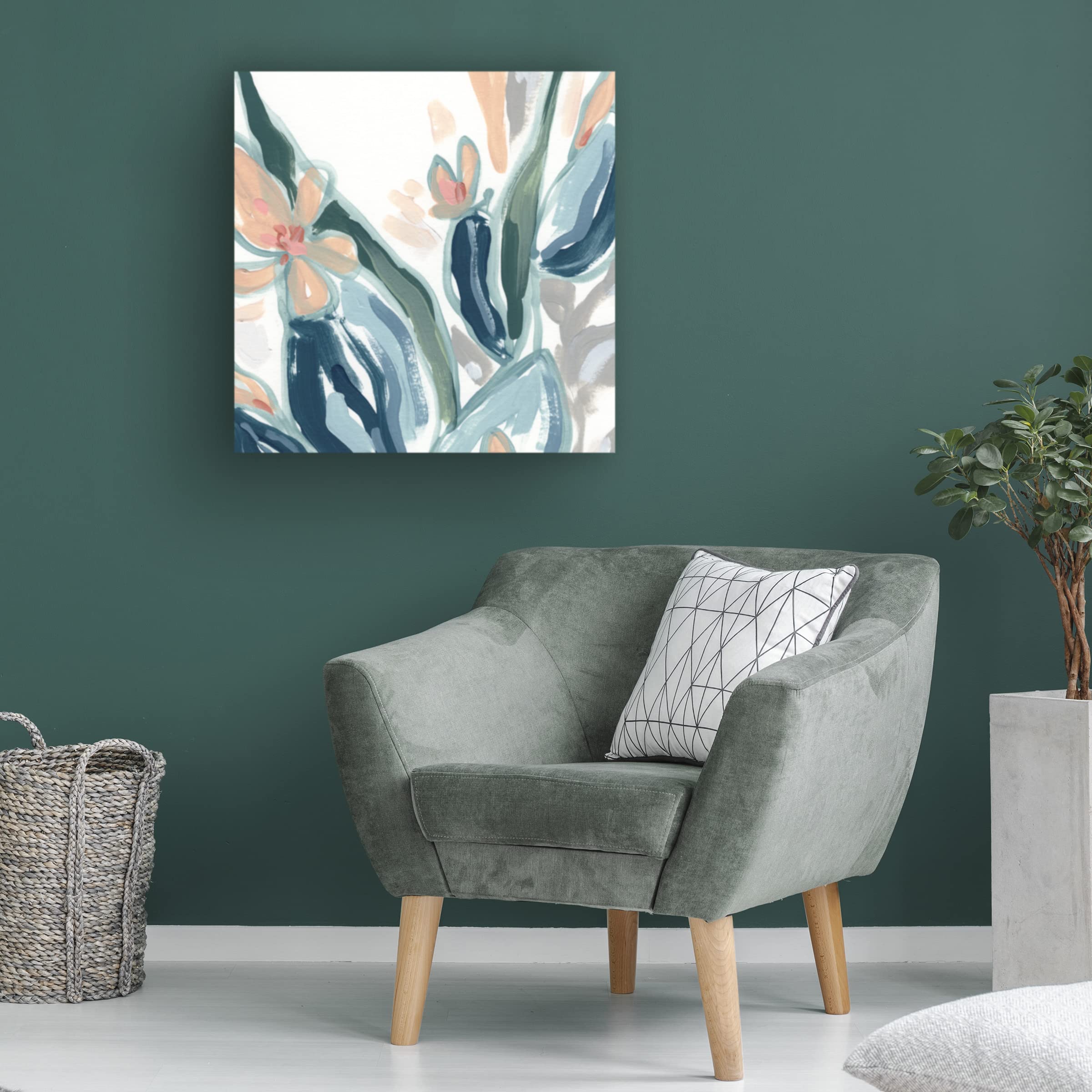Trademark Fine Art 'Expressive Garden IV' Canvas Art by June Erica Vess - Vibrant Floral Wall Decor for Living Room, Bedroom & Office