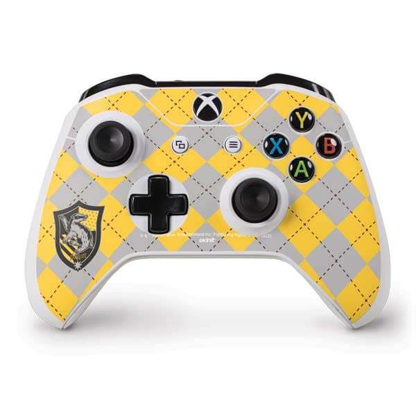 Officially Licensed Warner Bros Hufflepuff Crest Gaming Skin for Xbox One S Controller - Premium Vinyl Decal Sticker - Perfect for Harry Potter Fans & Gaming Enthusiasts - Great for Customizing Your Controller & Showing House Pride