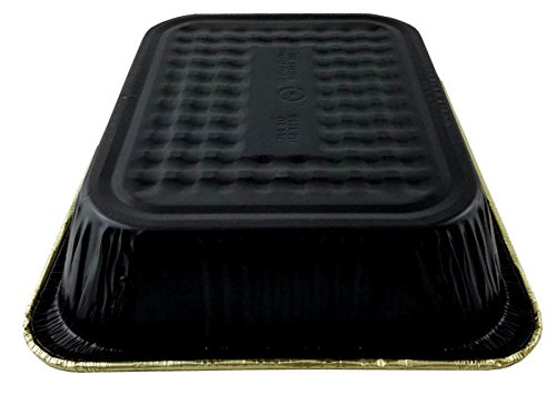 Premium Black & Gold Aluminum Steam Table Pans - Heavy Duty Full Size Deep Hotel Pans (50 Pack) - Ideal for Catering, Buffets, Restaurants & Food Service