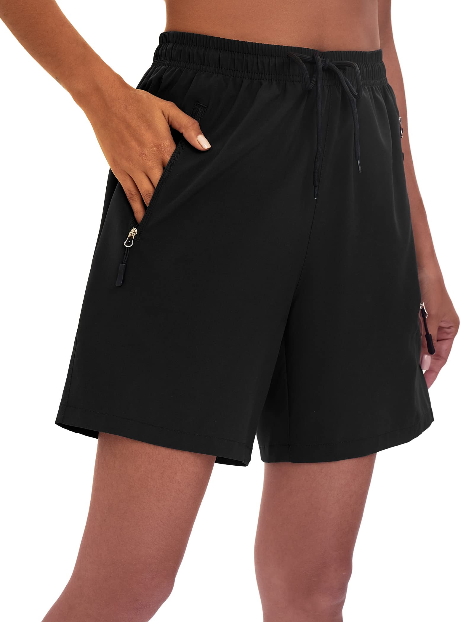 iChunhua Women's Quick Dry Hiking Cargo Shorts - Lightweight Summer Outdoor Shorts with Zipper Pockets for Hiking, Camping & Travel
