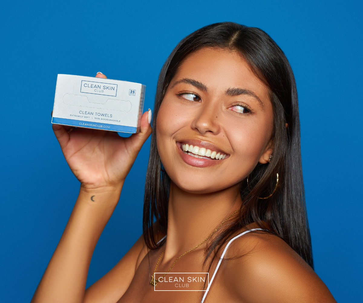Clean Skin Club Disposable Facial Towels - 25 Count | Hypoallergenic & Gentle for Sensitive Skin | Perfect for Makeup Removal, Skincare Routine & Travel