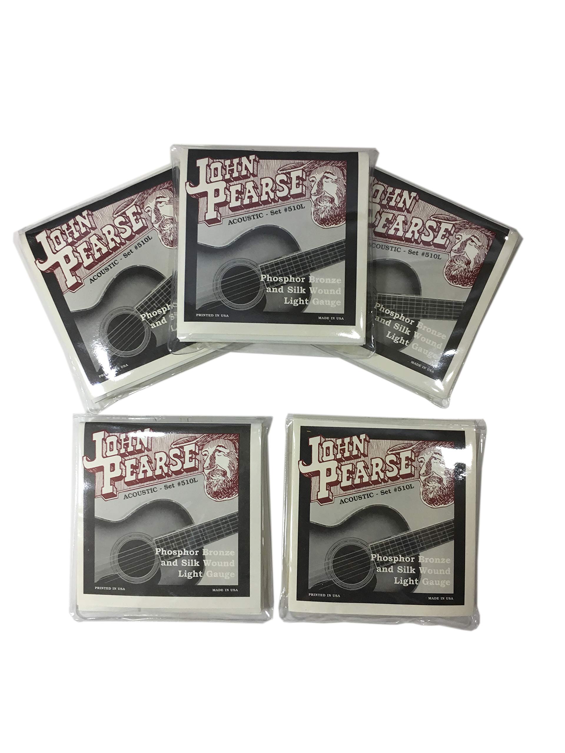 John Pearse Acoustic Guitar Strings - Silk & Phosphor Bronze Wound #510L for Warm, Balanced Tone | Perfect for Fingerstyle & Folk Music