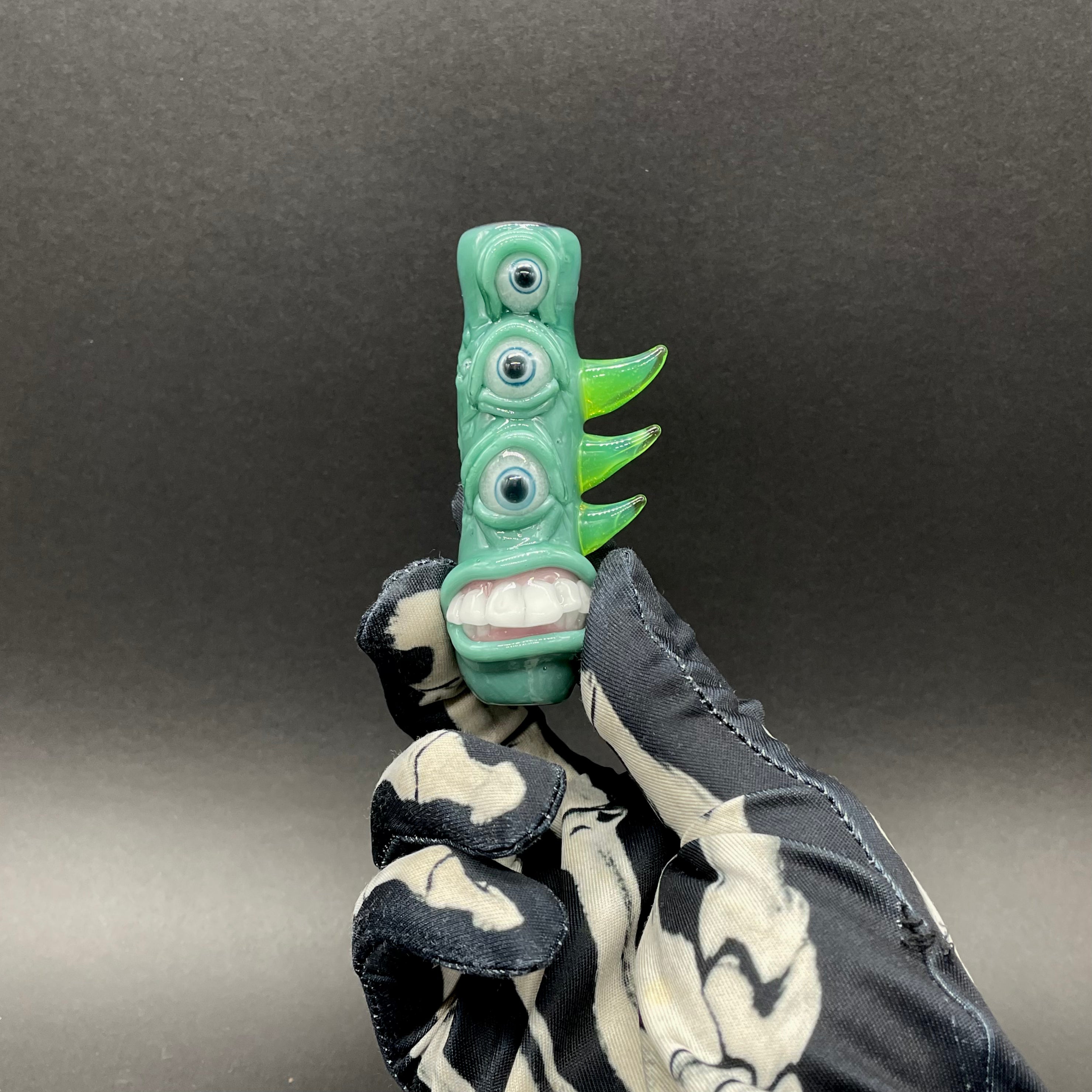 Premium Triclops Chillum - Handmade Glass Pipe for Smooth Smoking | Perfect for Travel, Camping & Outdoor Adventures