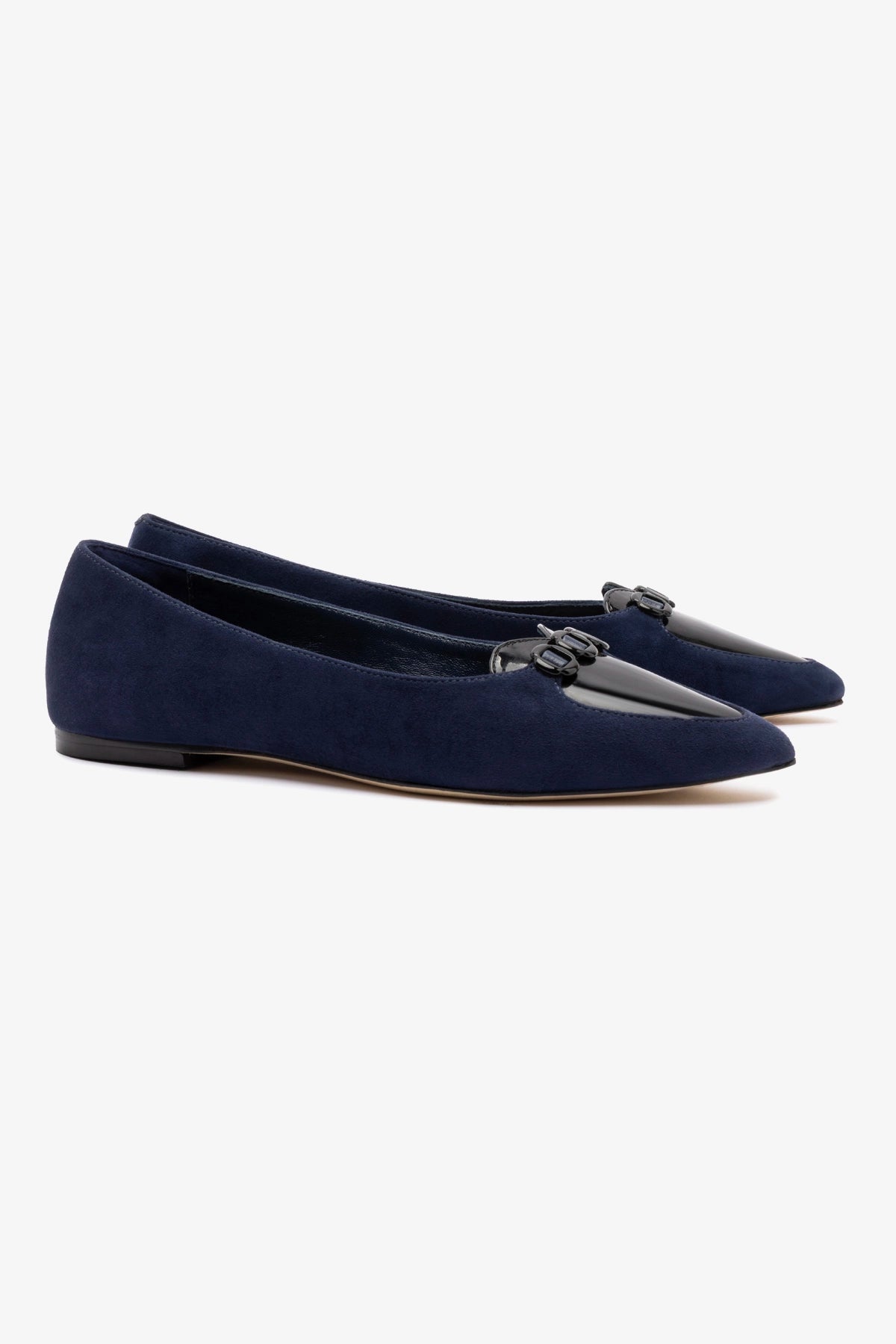 Audrey Flat Shoes for Women - Navy Blue Suede Loafers - Comfortable & Stylish Slip-Ons for Casual Wear, Office & Travel