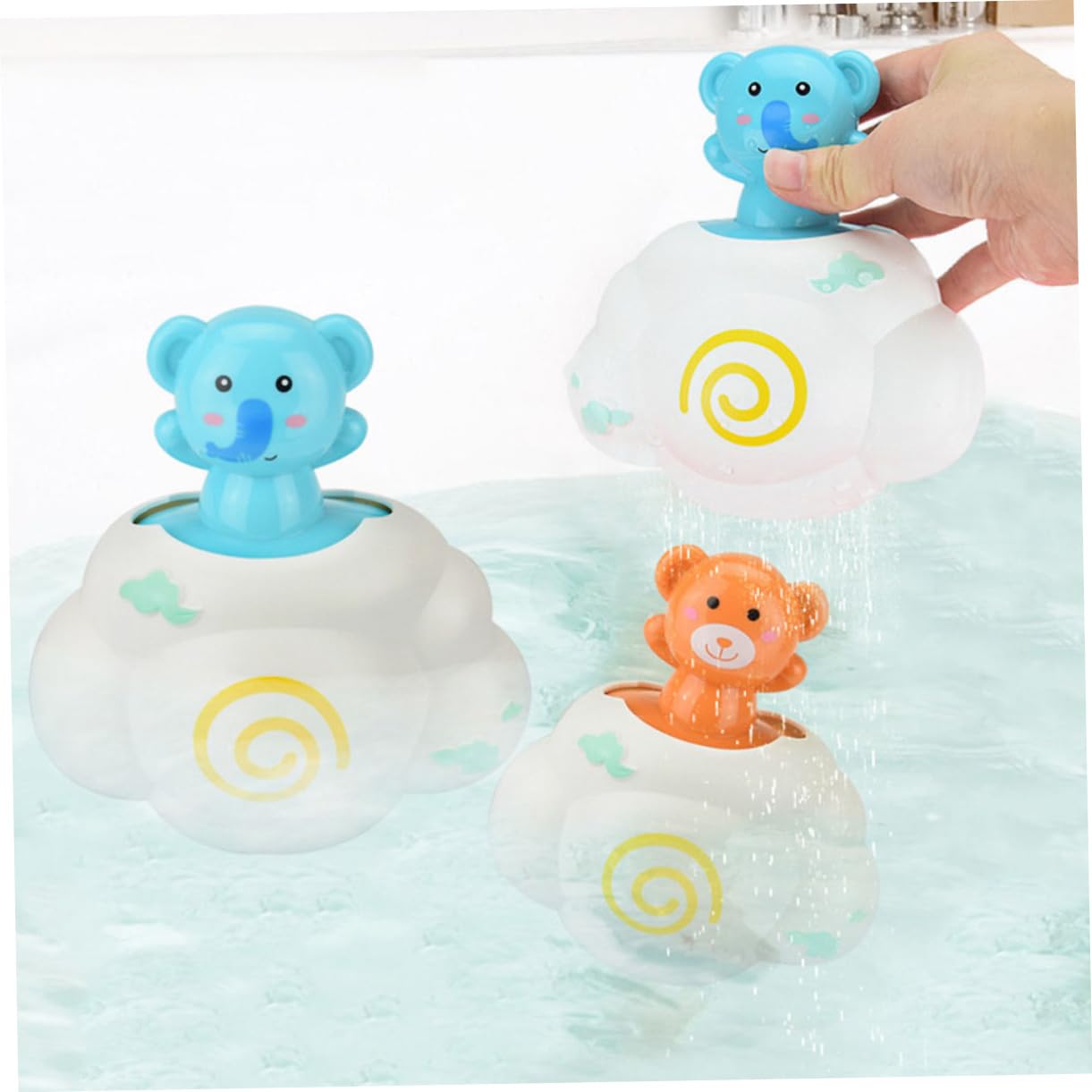 2 Sets Floating Bath Toys for Kids - Fun Bathtub Duck & Animal Toys (4 Pieces) - Perfect for Toddler Bath Time & Sensory Play