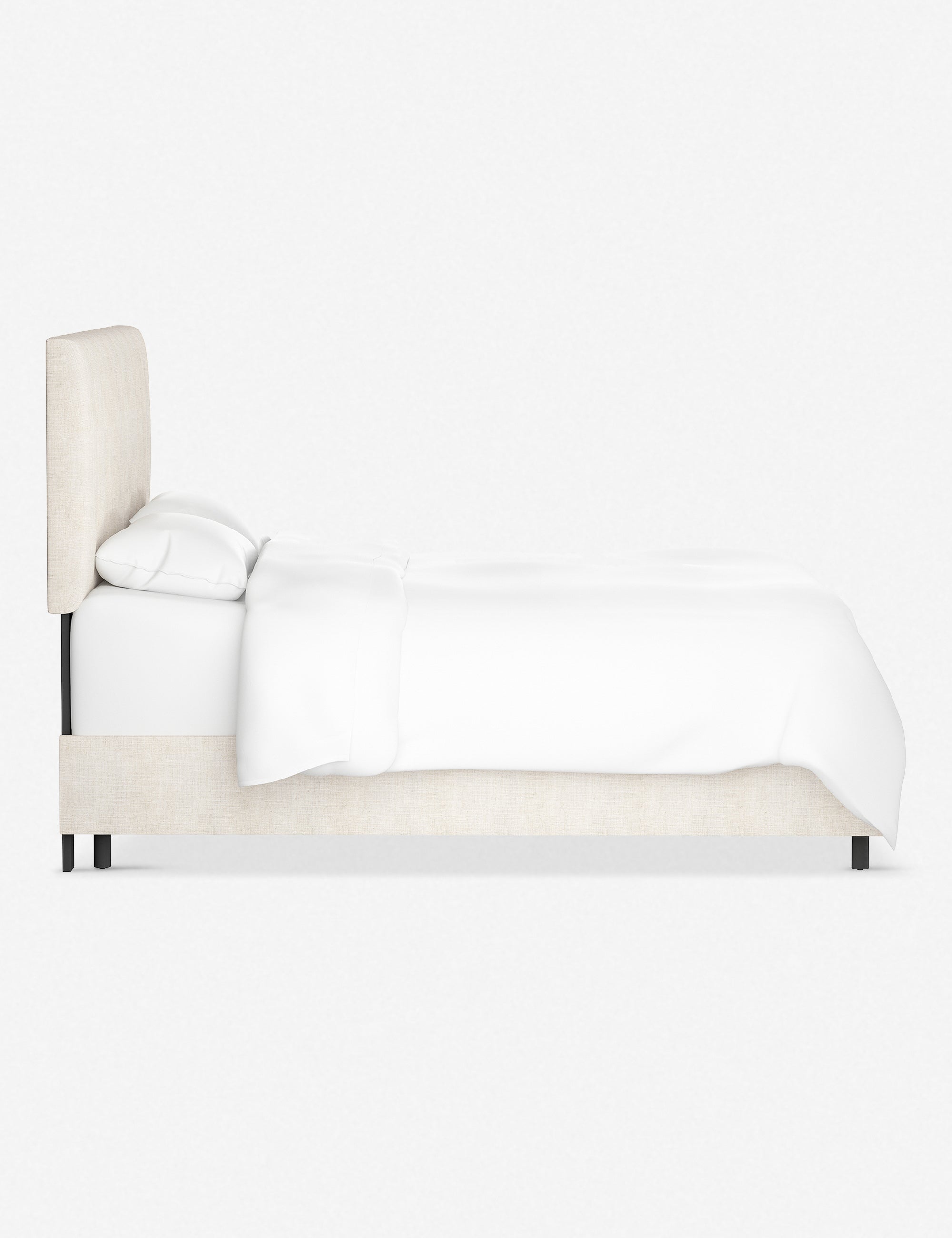 Stylish and Comfortable Aliyah Bed - Queen Size Platform Bed Frame with Upholstered Headboard - Perfect for Modern Bedrooms, Guest Rooms & Small Spaces