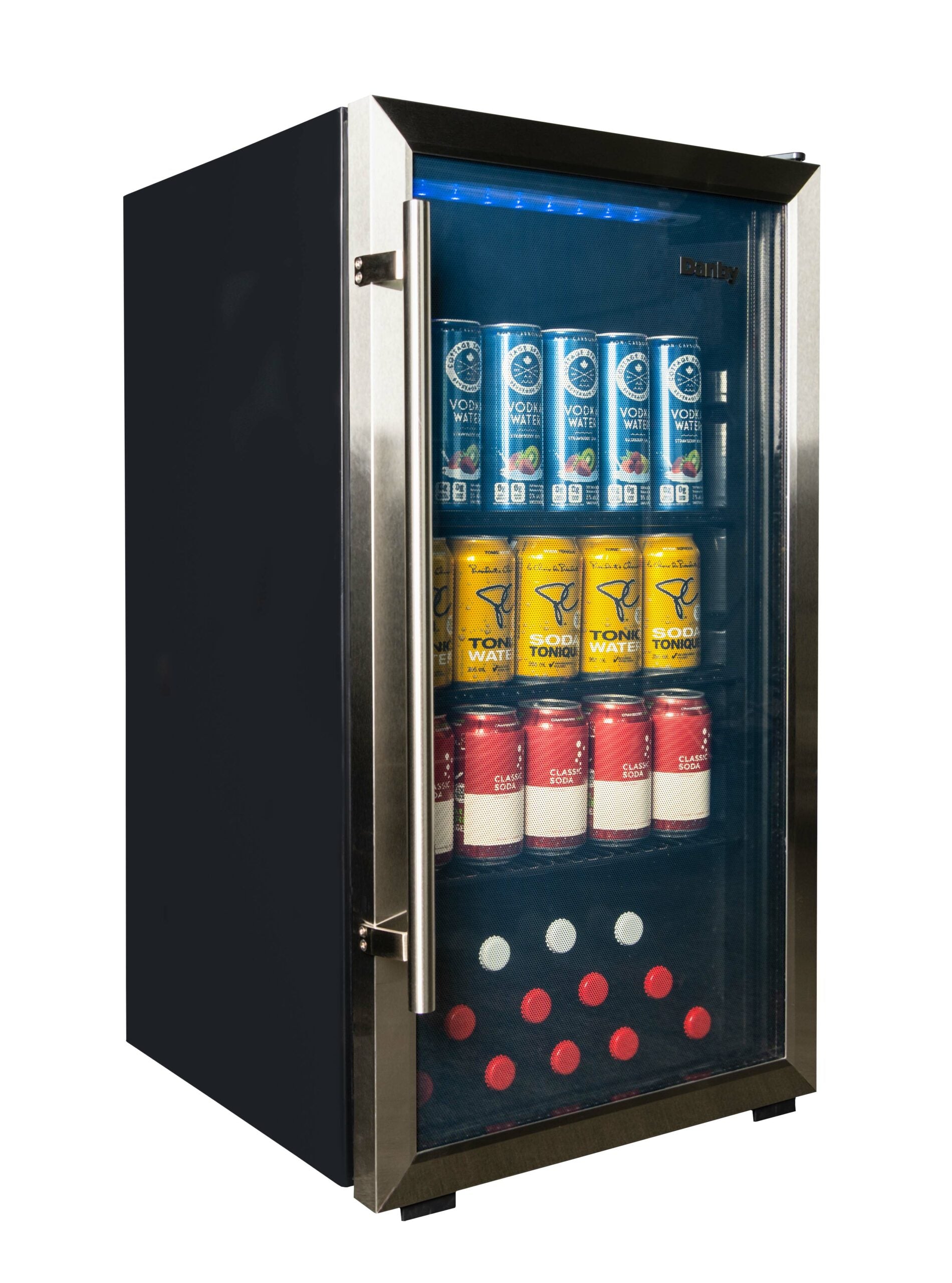 Danby DBC117A2BSSDD 3.1 cu. ft. Stainless Steel Freestanding Beverage Cooler - Perfect for Home Bars, Offices, and Entertaining Spaces