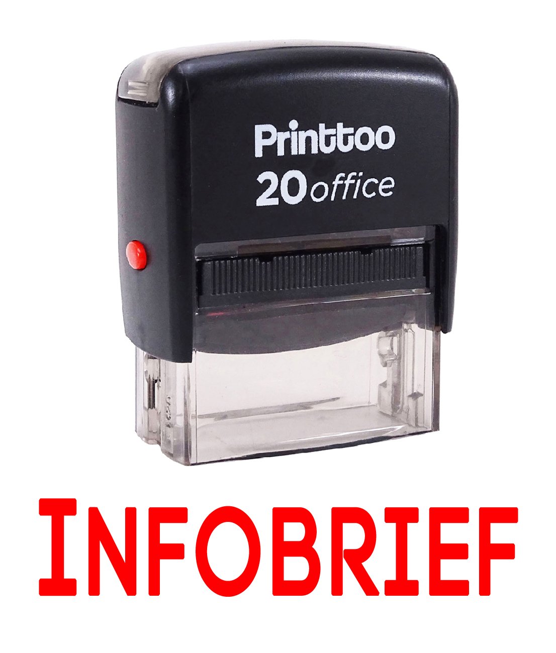 Custom Self-Inking Rubber Stamp for Office & Business - Printtoo INFOBRIEF Personalized Stamp in Red | Perfect for Documents, Paperwork & Stationery
