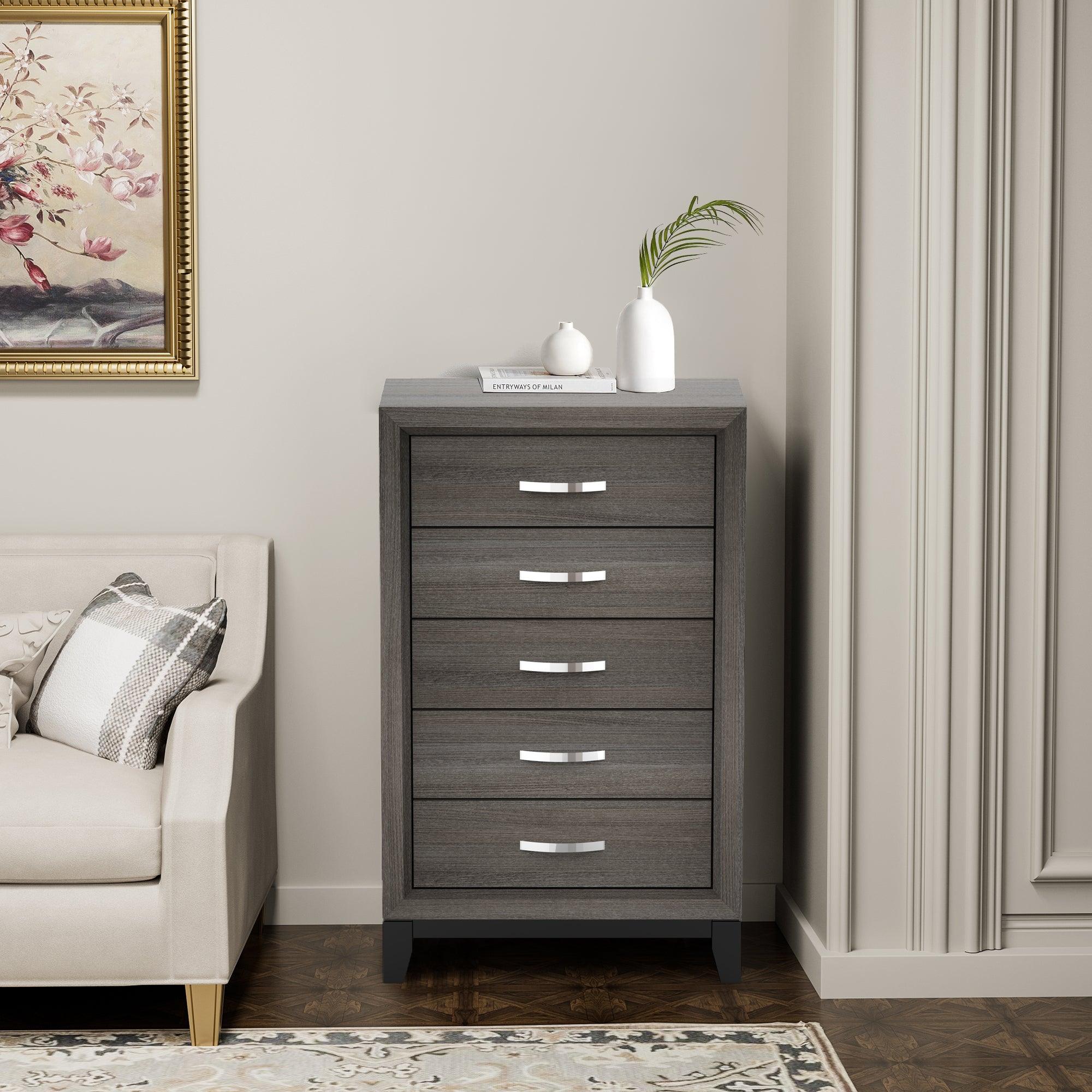 Modern 31-Inch 5-Drawer Chest for Bedroom & Living Room - Stylish Storage Solution for Clothes, Blankets, and Home Organization